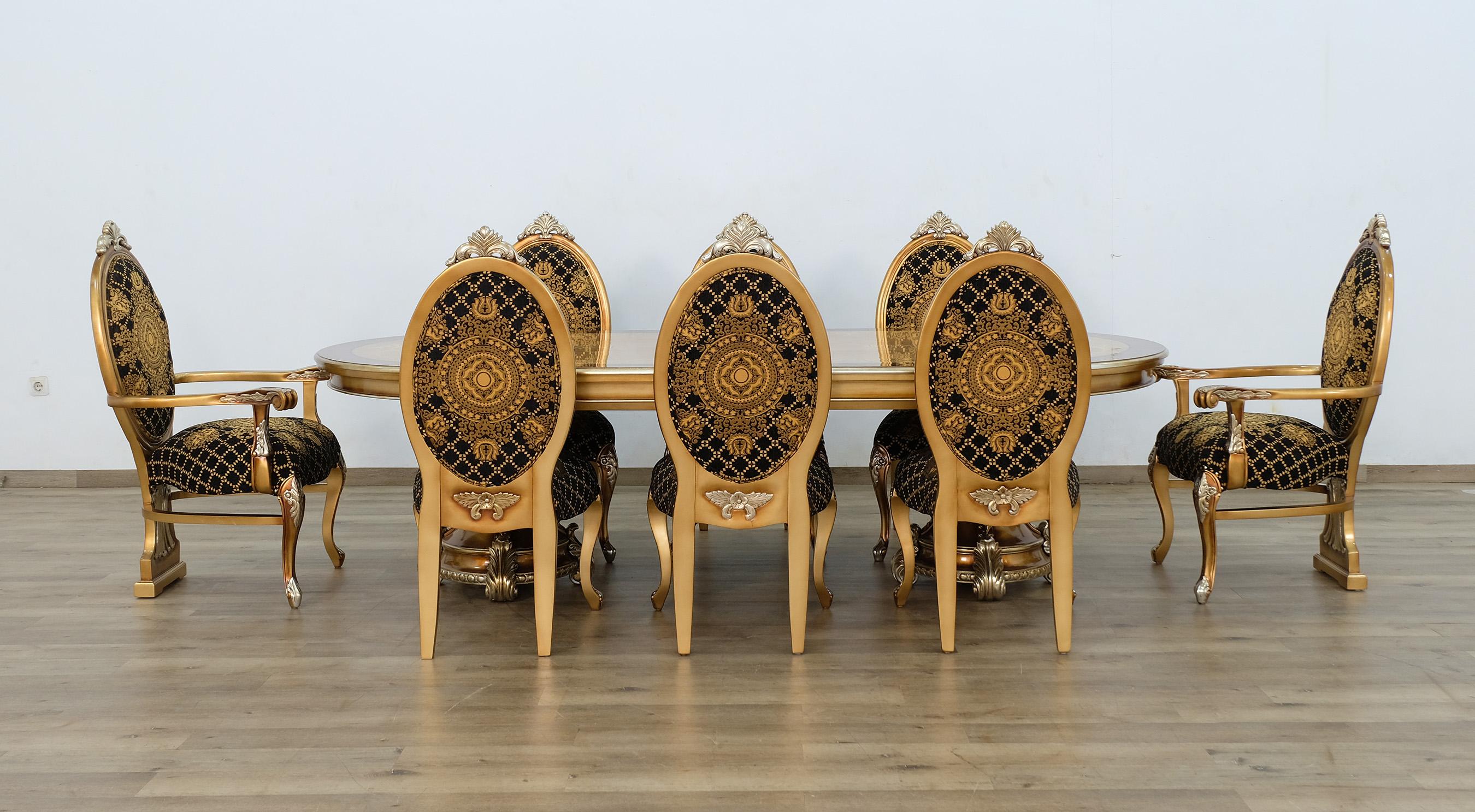 

    
 Order  Luxury Antique Gold & Black Side Chair Set 2Ps EMPERADOR EUROPEAN FURNITURE
