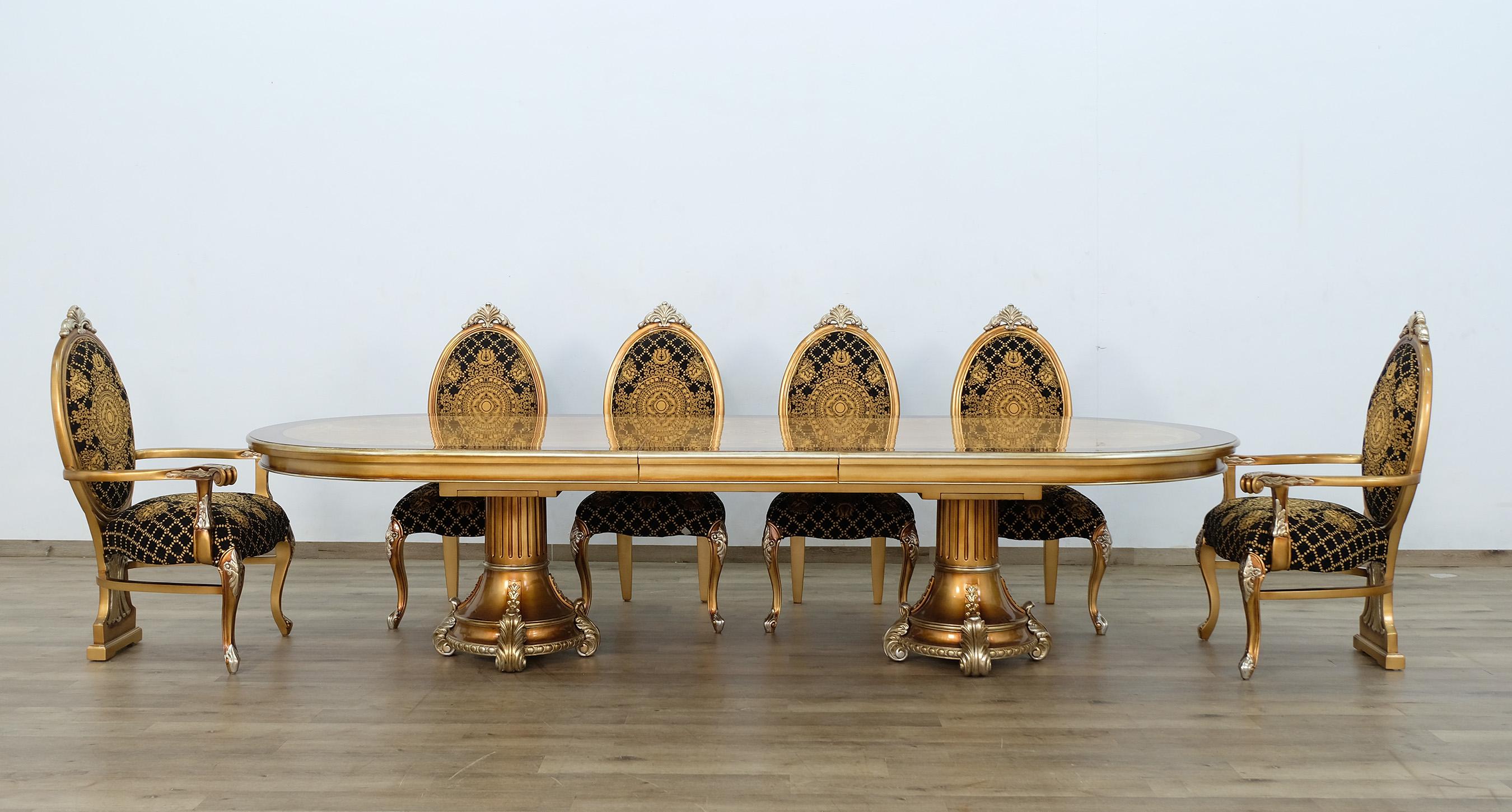

    
 Shop  Luxury Antique Gold & Black Side Chair Set 2Ps EMPERADOR EUROPEAN FURNITURE
