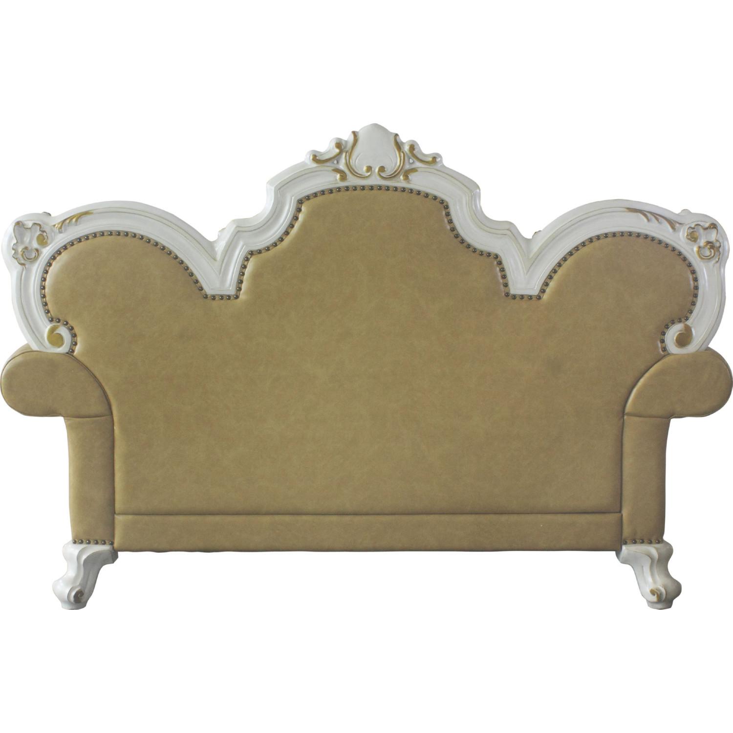 

        
Acme Furniture Picardy 58211 Loveseat Pearl/Antique/Yellow PU 840412238598
