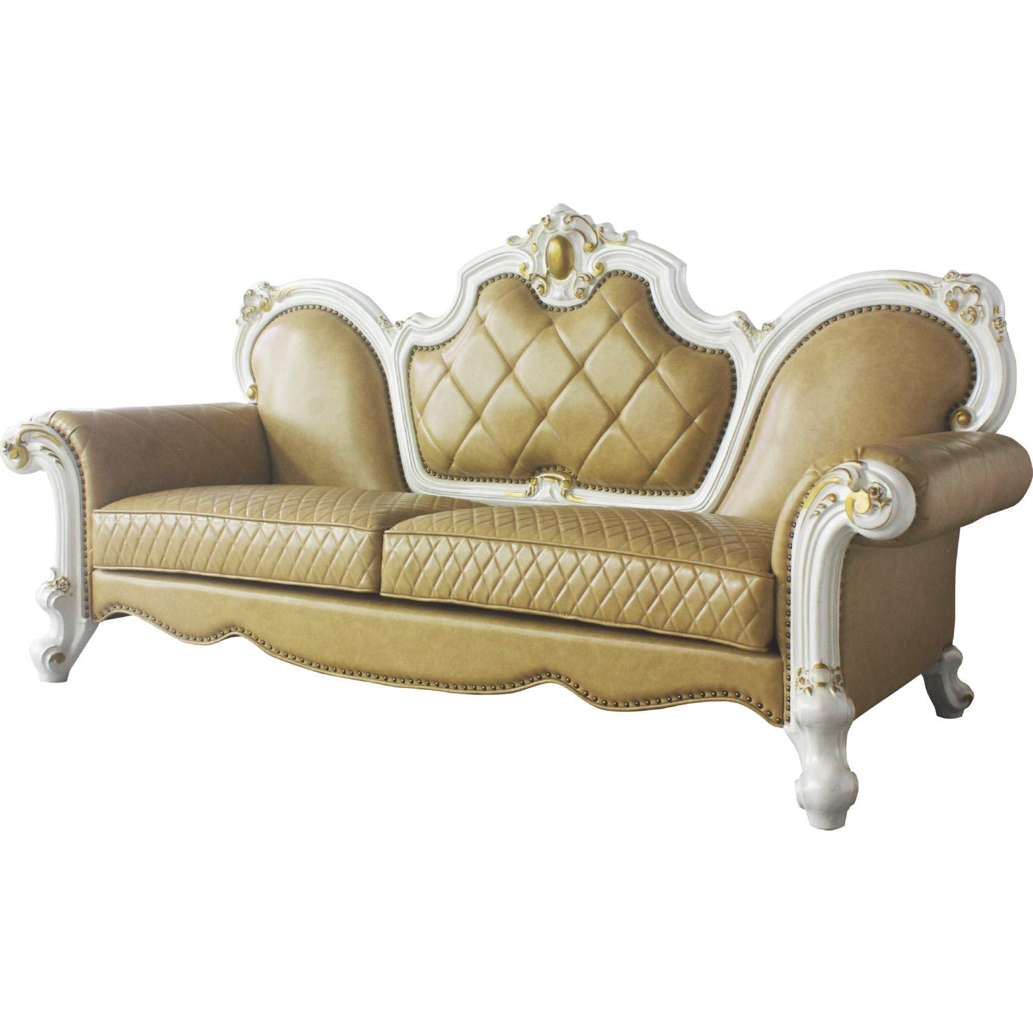 Classic, Traditional Sofa Picardy 58210 58210 Picardy in Pearl, Antique, Yellow PU