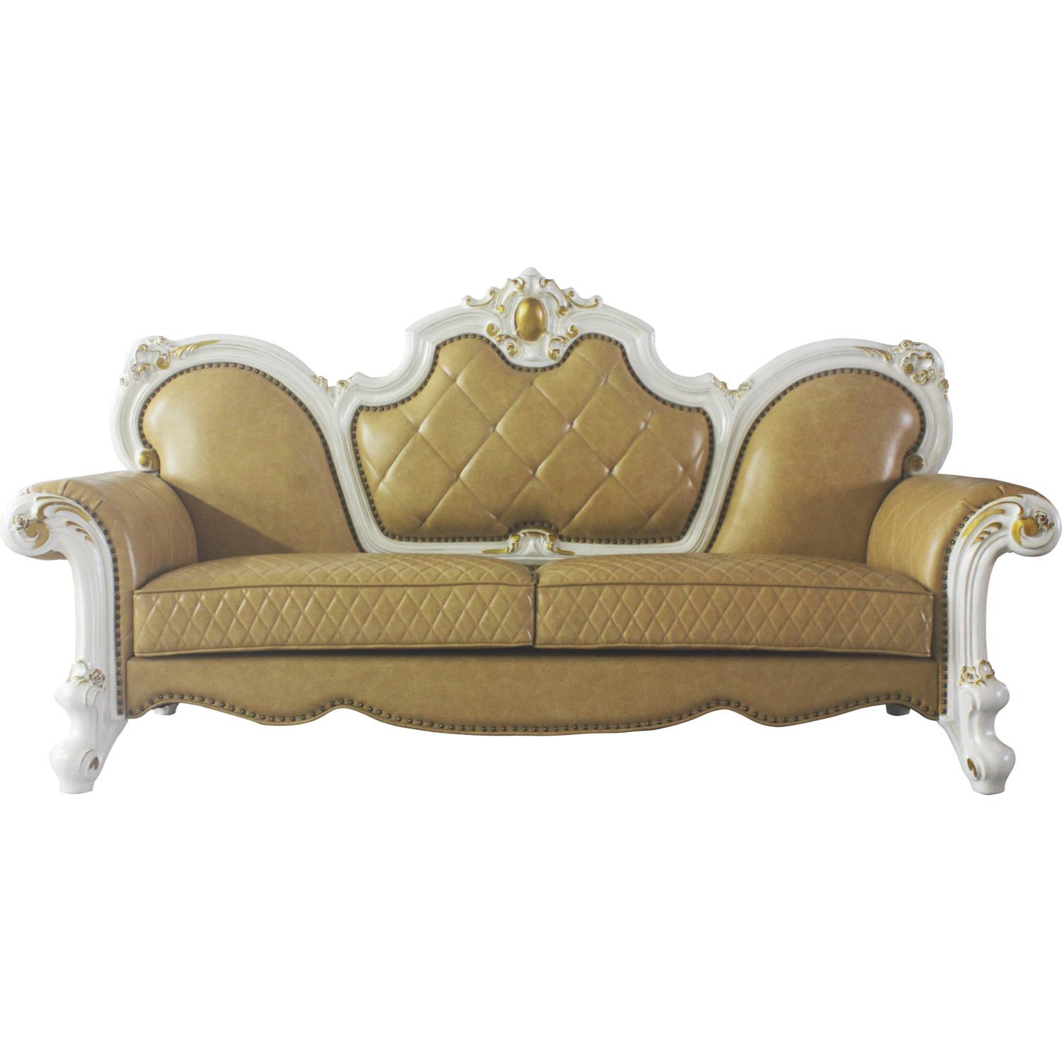 

    
Luxury Antique Pearl & Butterscotch PU Sofa Picardy 58210 ACME Traditional
