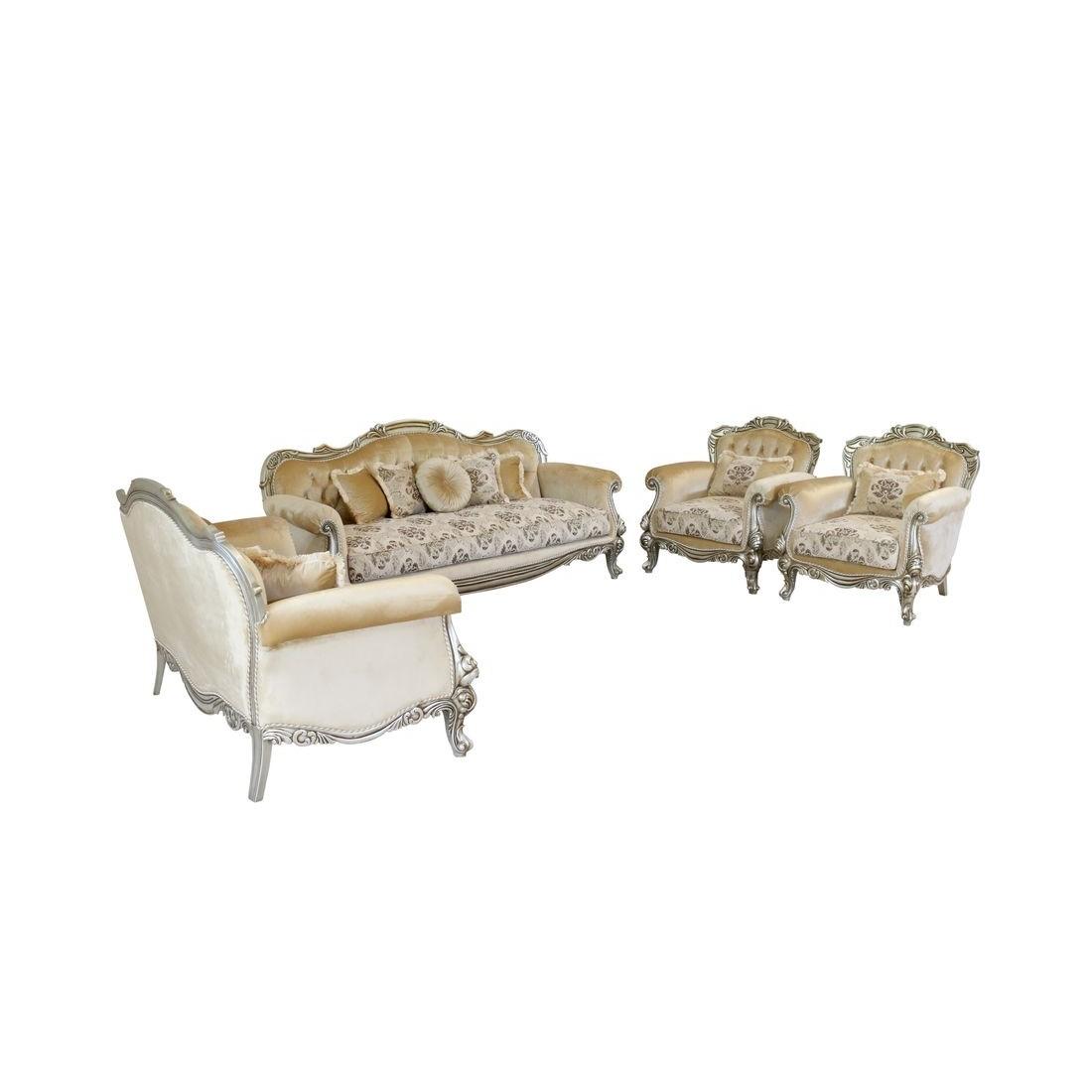 

    
37055-S Luxury Antique Silver Wood Trim SERENA Sofa EUROPEAN FURNITURE Traditional
