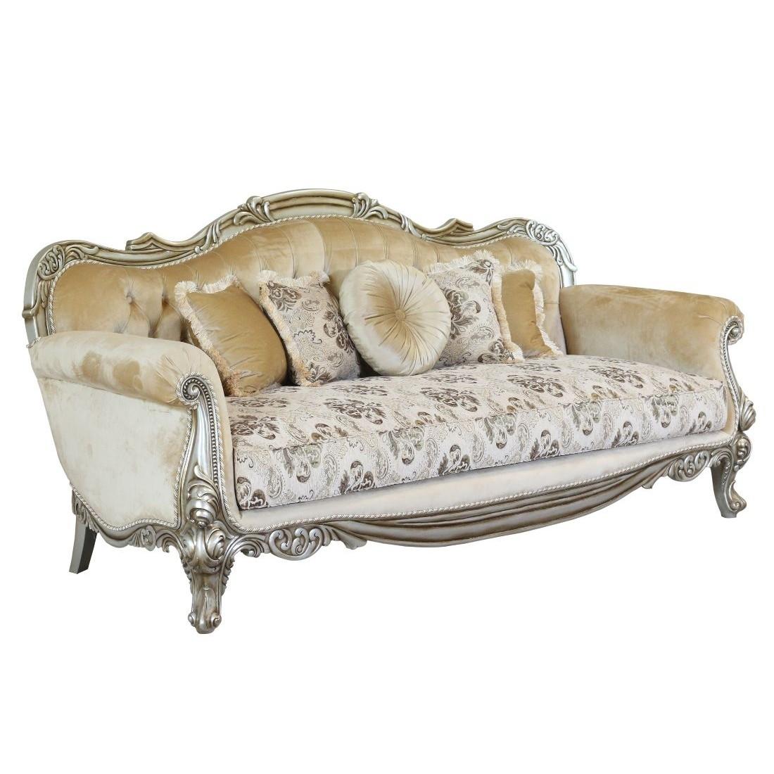 

        
EUROPEAN FURNITURE SERENA Sofa Set Antique/Silver Fabric 663701290325
