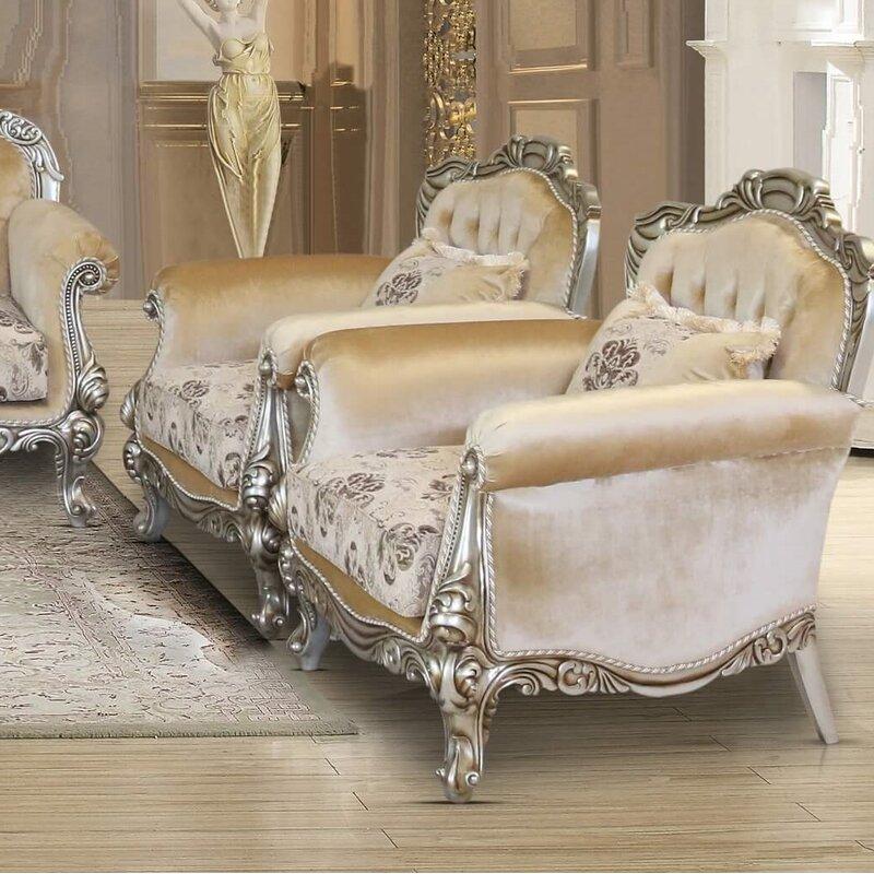 

    
37055-Set-3 Luxury Antique Silver Wood Trim SERENA Sofa Set 3 Pcs EUROPEAN FURNITURE Classic
