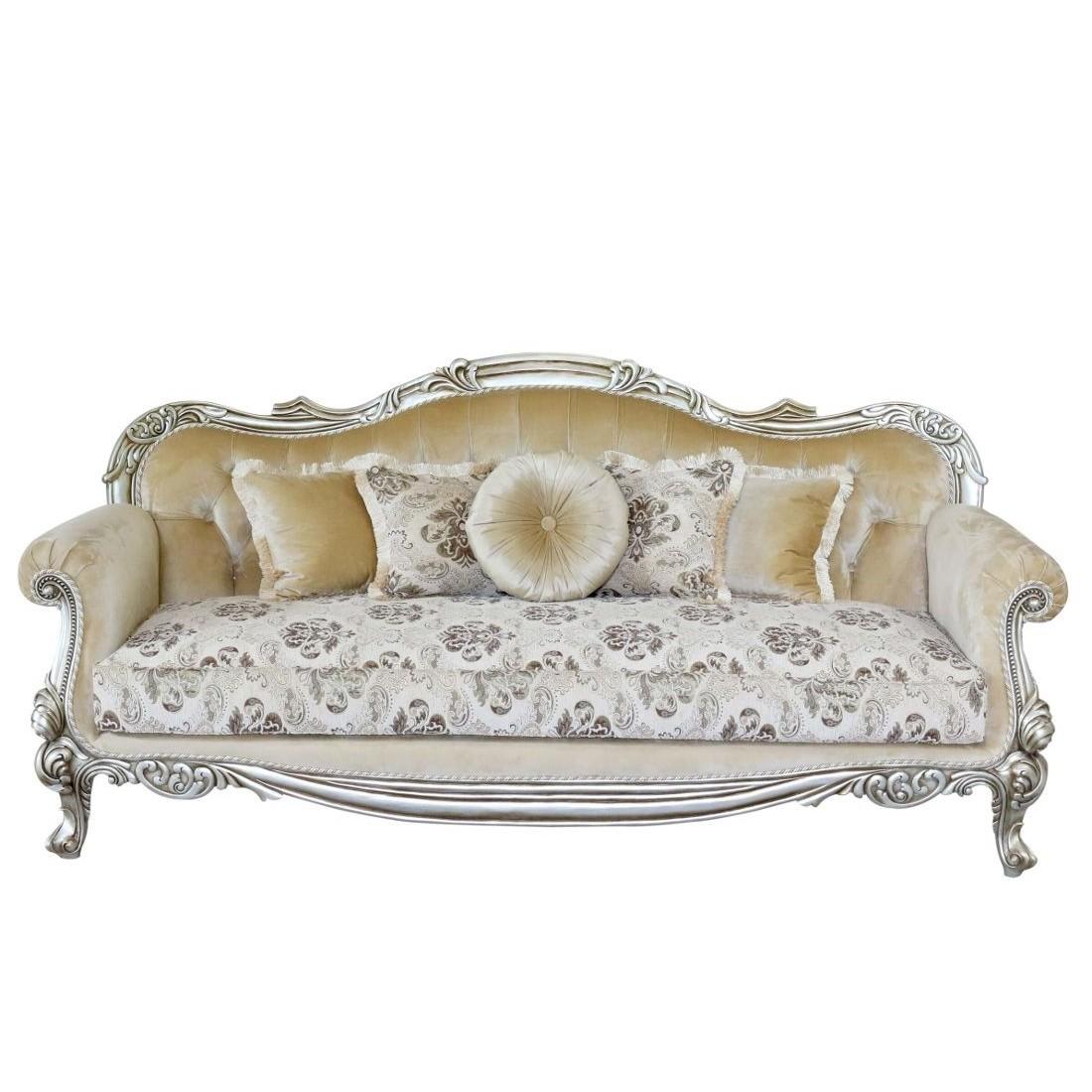

    
EUROPEAN FURNITURE SERENA Sofa Set Antique/Silver 37055-Set-4
