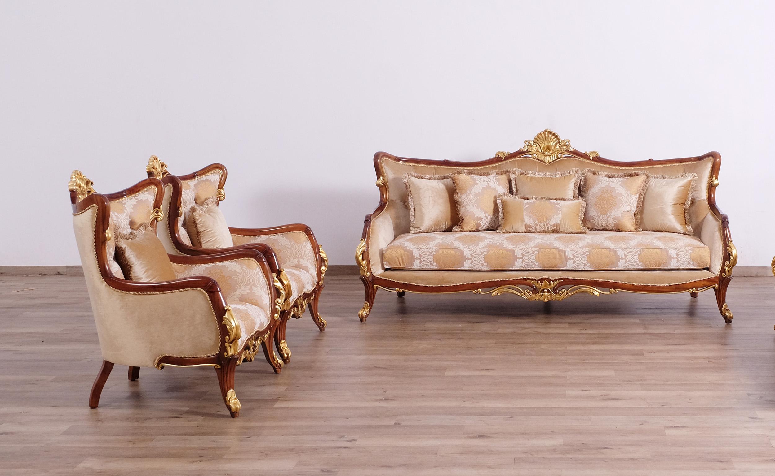 

    
Luxury Antique Walnut & Gold VERONICA Chair EUROPEAN FURNITURE Traditional
