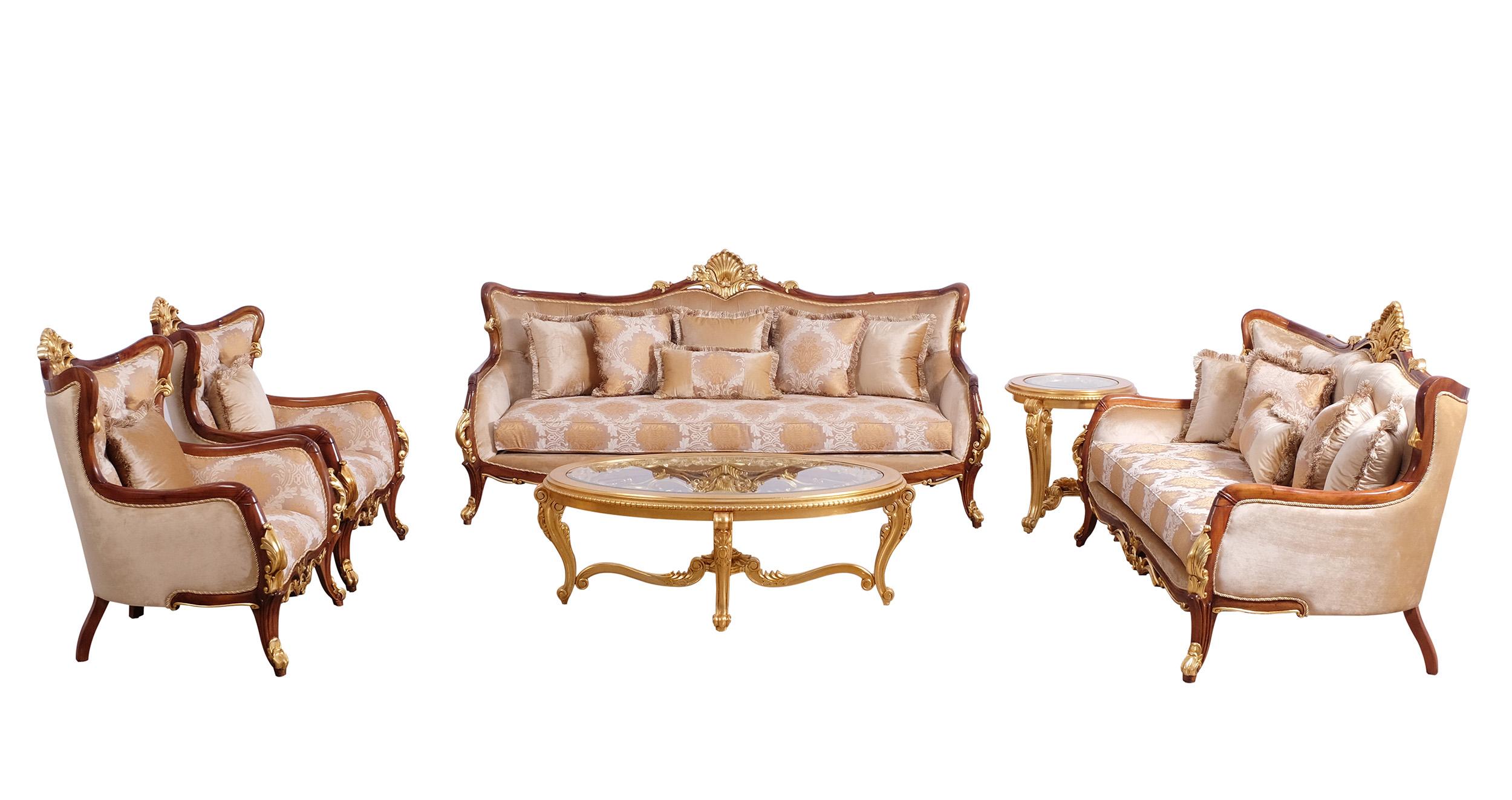 

    
 Order  Luxury Antique Walnut & Gold VERONICA II Sofa EUROPEAN FURNITURE Traditional
