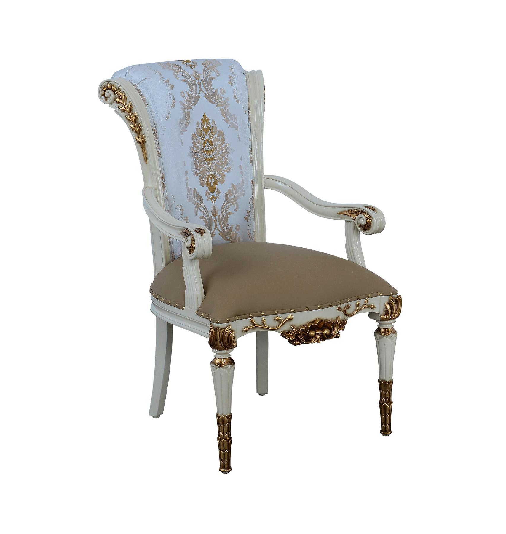 

    
Valentina Beige & Dark Gold Luxury Fabric Arm Chair Set 2Pcs EUROPEAN FURNITURE
