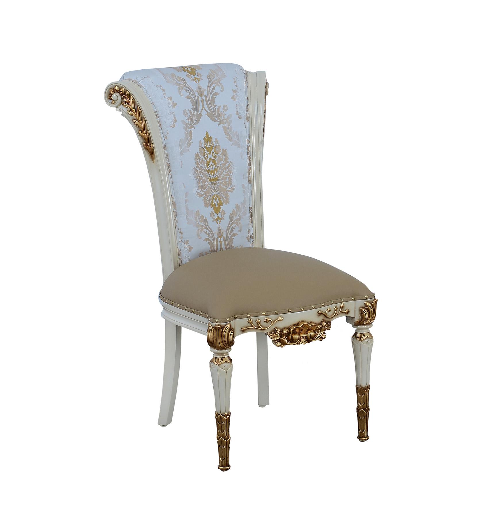 

    
Valentina Beige & Dark Gold Luxury Fabric Side Chair Set 2Pcs EUROPEAN FURNITURE
