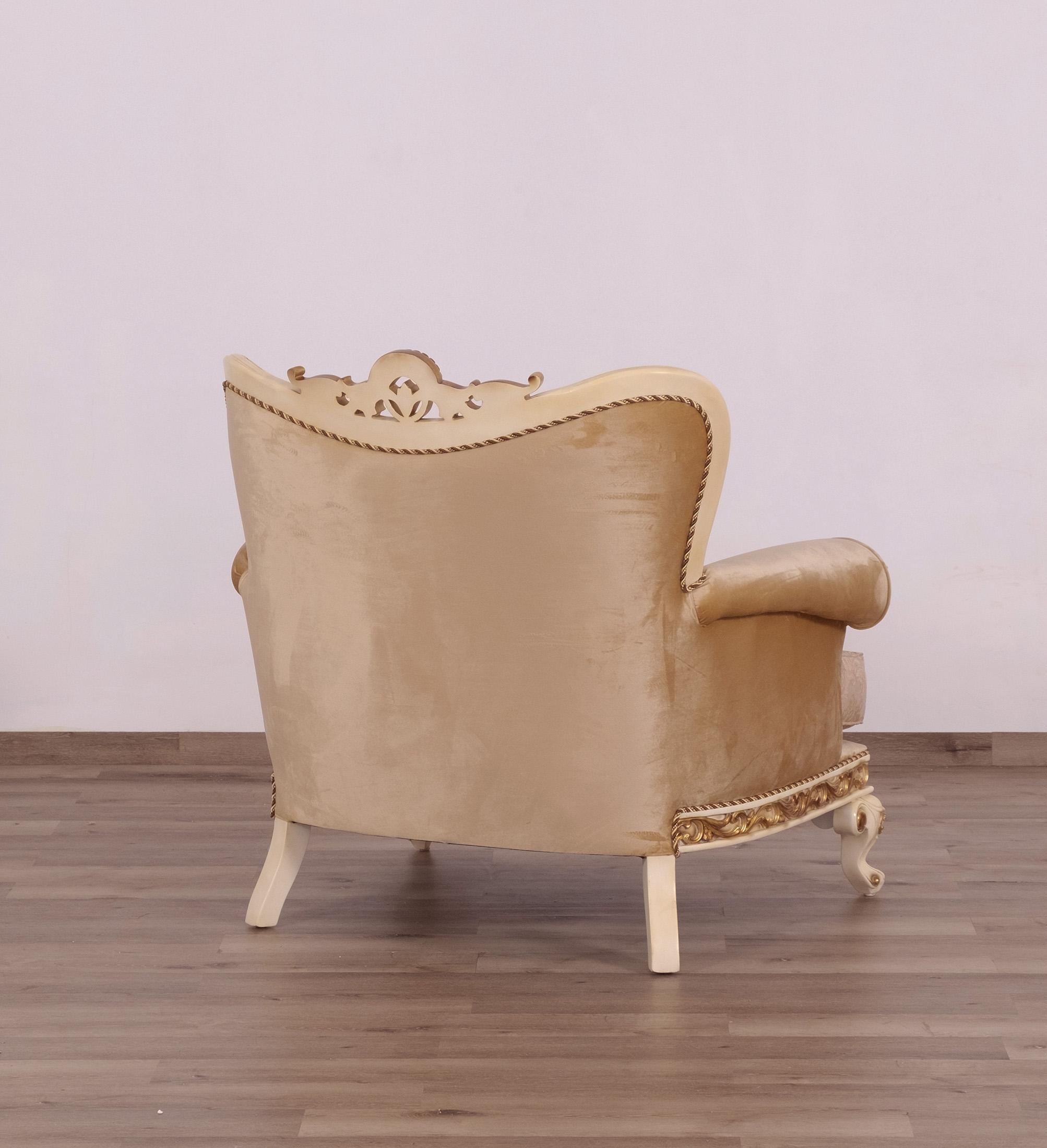 

    
Luxury Beige & Gold FANTASIA Chair EUROPEAN FURNITURE Traditional Classic
