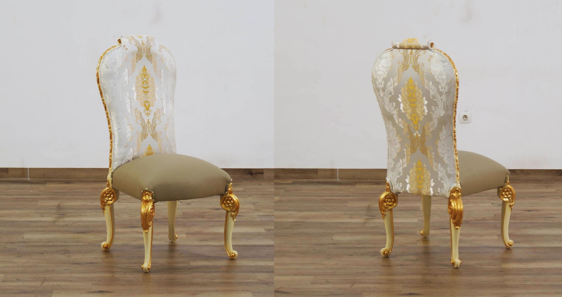 

    
Luxury Beige & Gold Leaf BELLAGIO Side Chair Set 2Pcs EUROPEAN FURNITURE Classic
