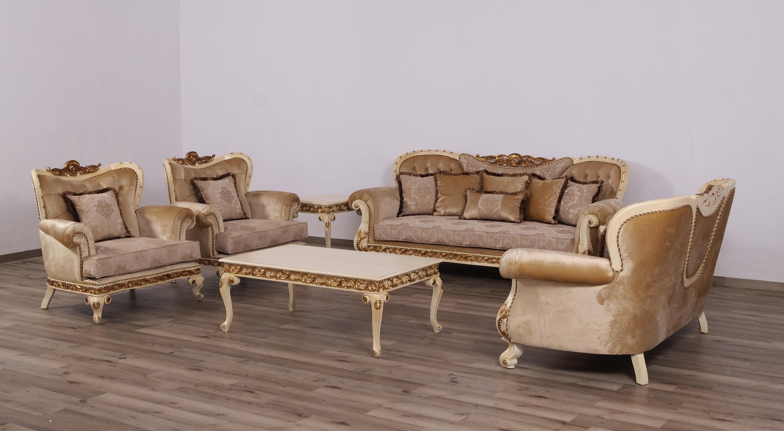 

    
40017-L Luxury Beige & Gold Wood Trim FANTASIA Loveseat EUROPEAN FURNITURE Traditional
