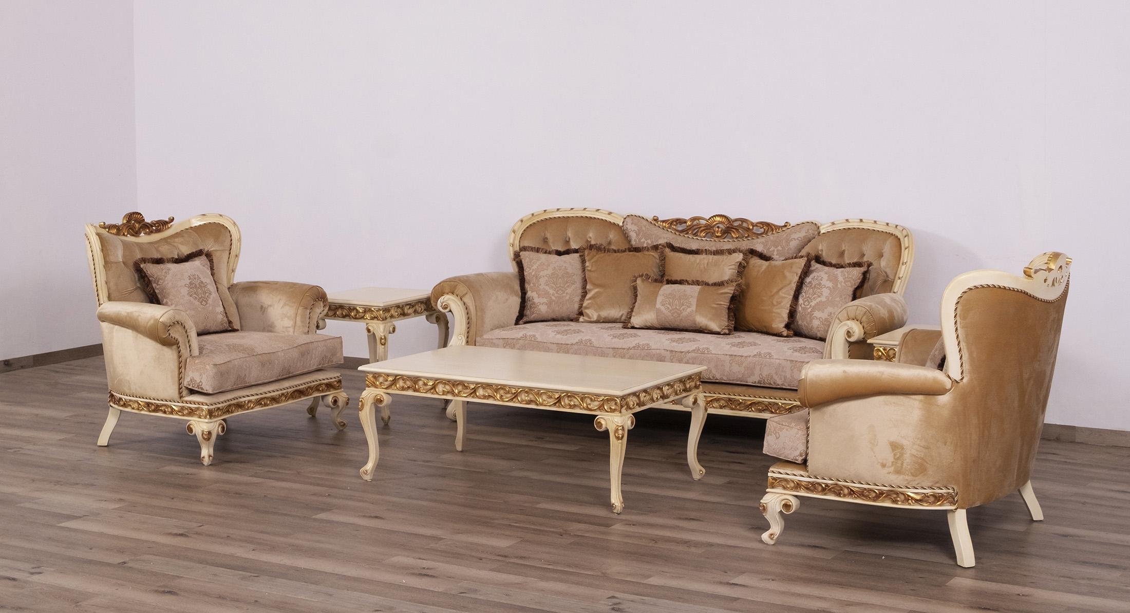 

    
40017-S Luxury Beige & Gold Wood Trim FANTASIA Sofa EUROPEAN FURNITURE Traditional
