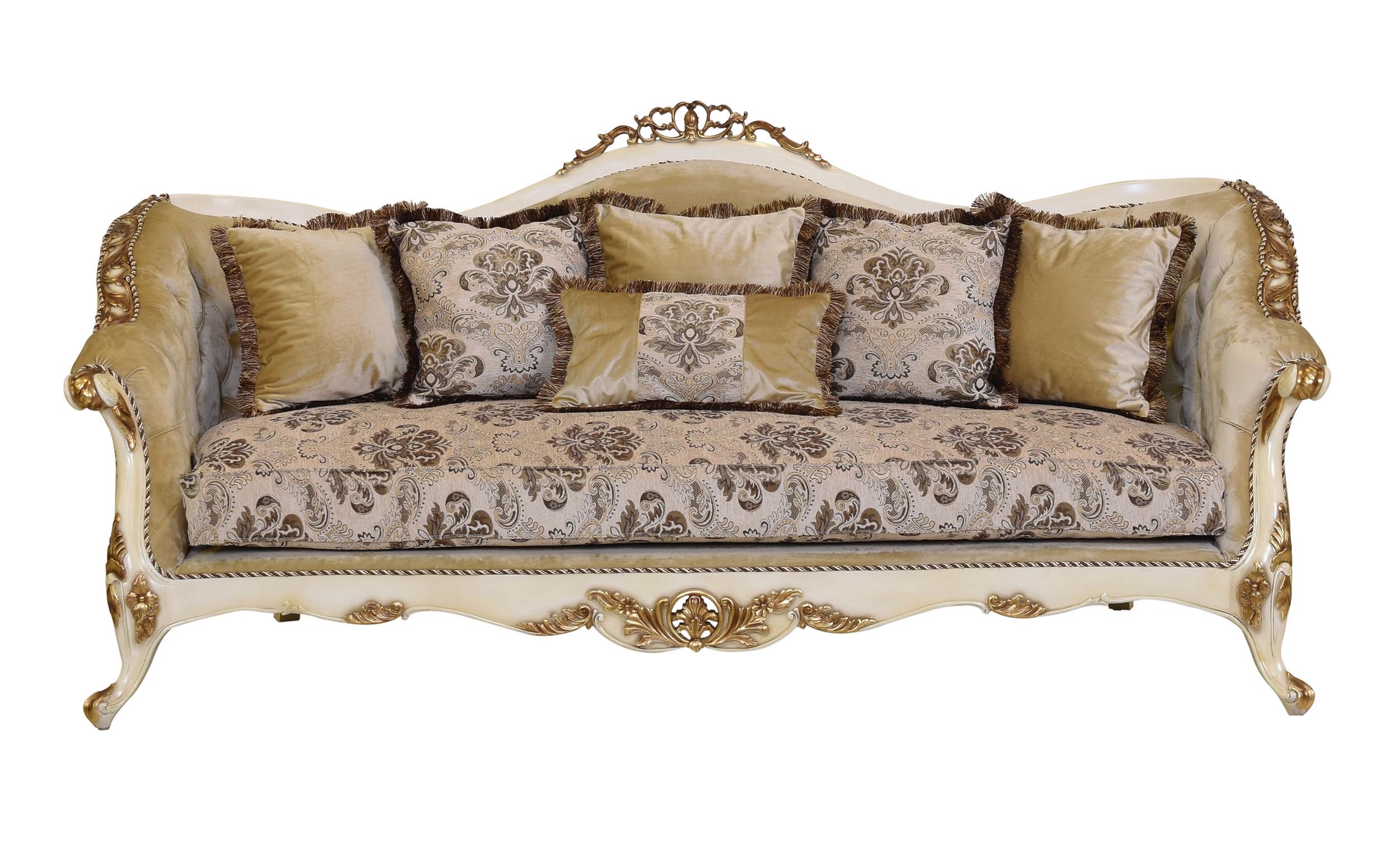 

    
Luxury Beige & Gold Wood Trim PARIS Sofa EUROPEAN FURNITURE Traditional

