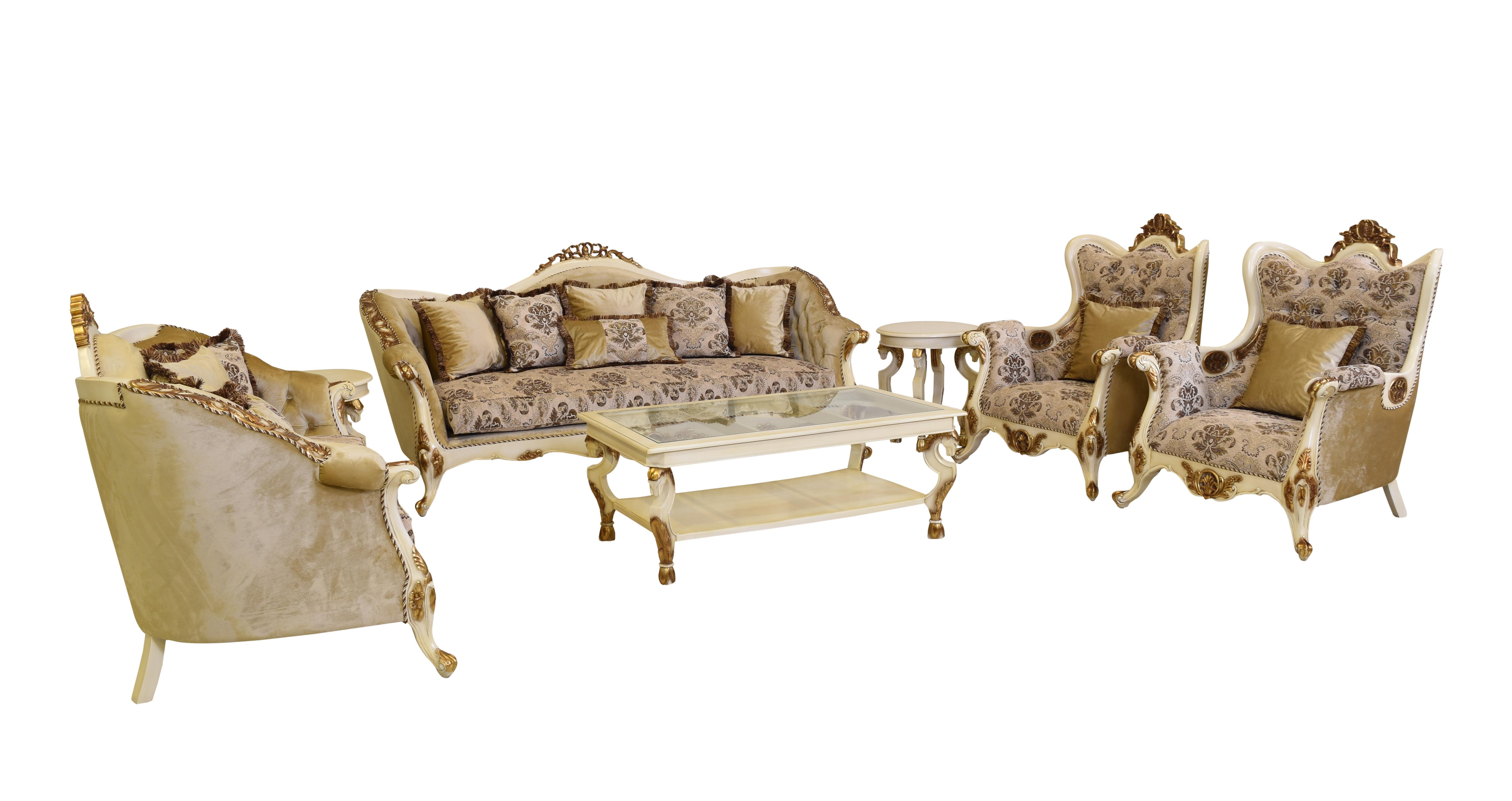 

    
Luxury Beige & Gold Wood Trim PARIS Sofa Set 3Pcs EUROPEAN FURNITURE Traditional
