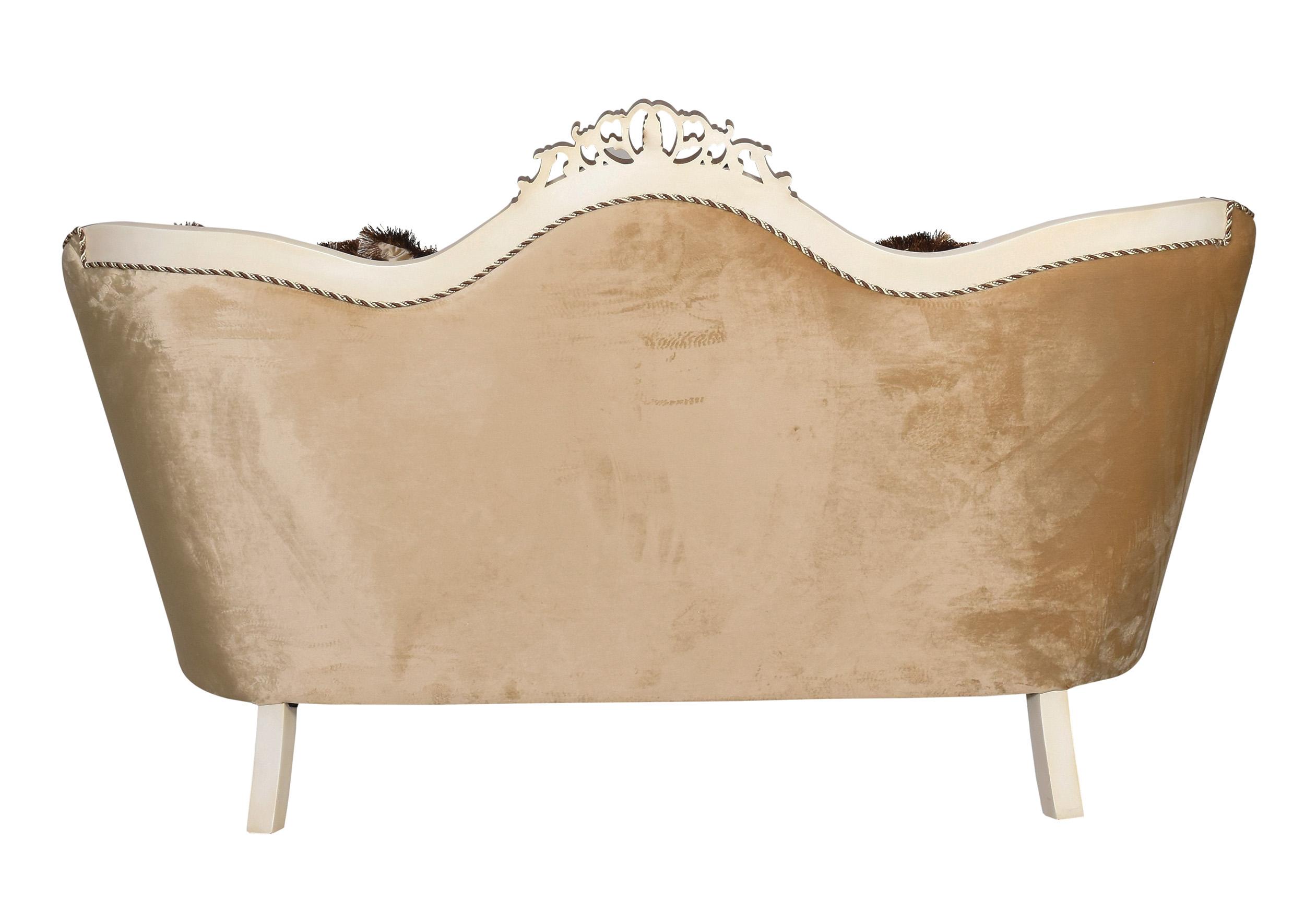 

    
 Shop  Luxury Beige & Gold Wood Trim PARIS Sofa Set 4 Pcs EUROPEAN FURNITURE Traditional
