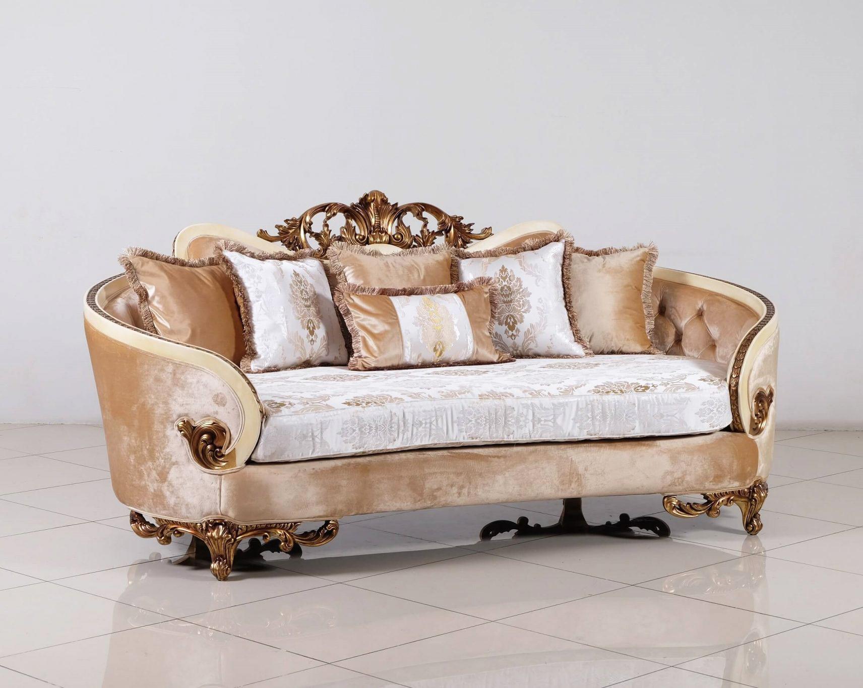 

        
EUROPEAN FURNITURE ROSABELLA Sofa Set Antique/Gold/Beige Fabric 663701289640
