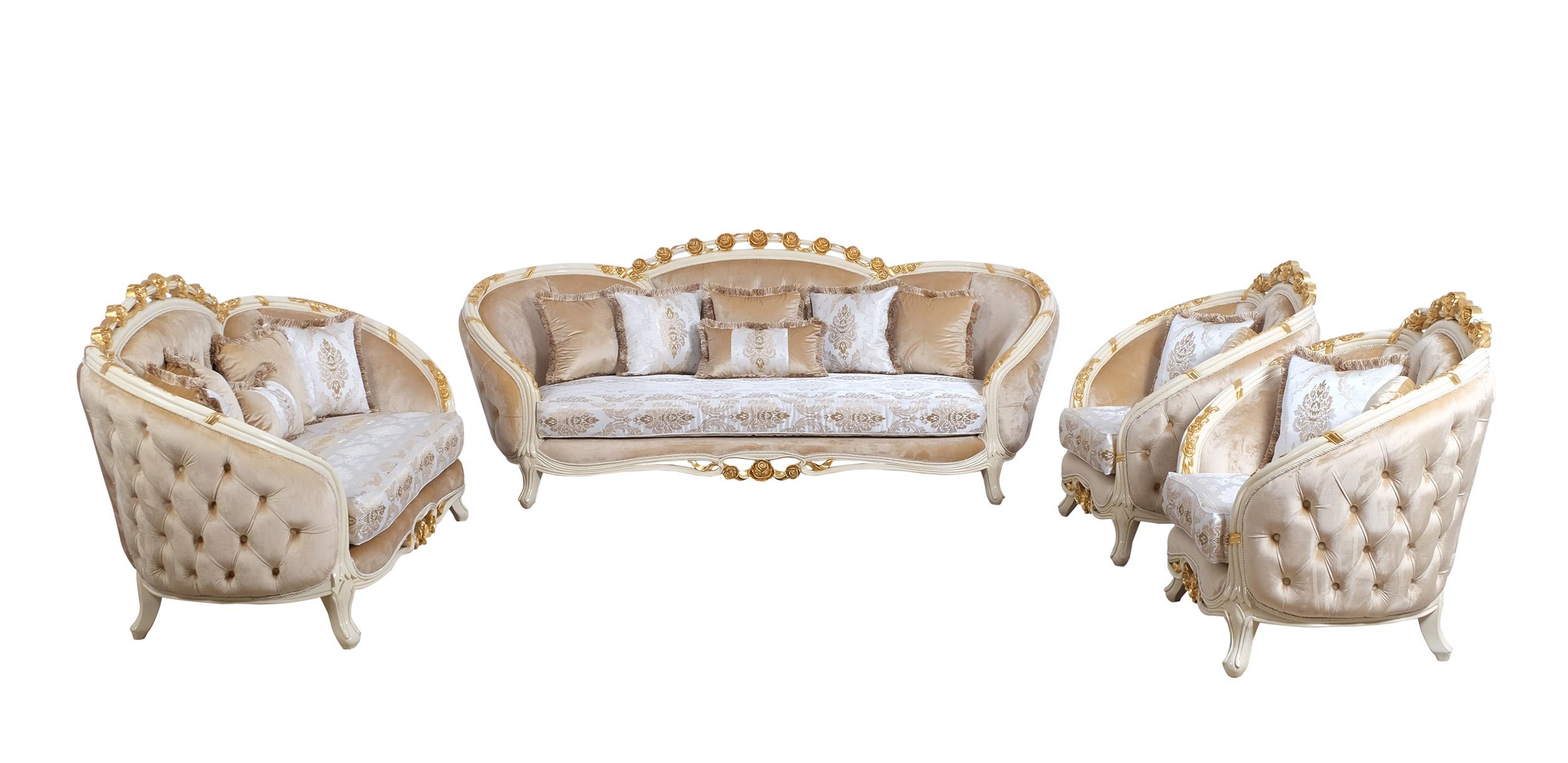 

    
Luxury Beige & Gold Wood Trim VALENTINE Chair EUROPEAN FURNITURE Classic
