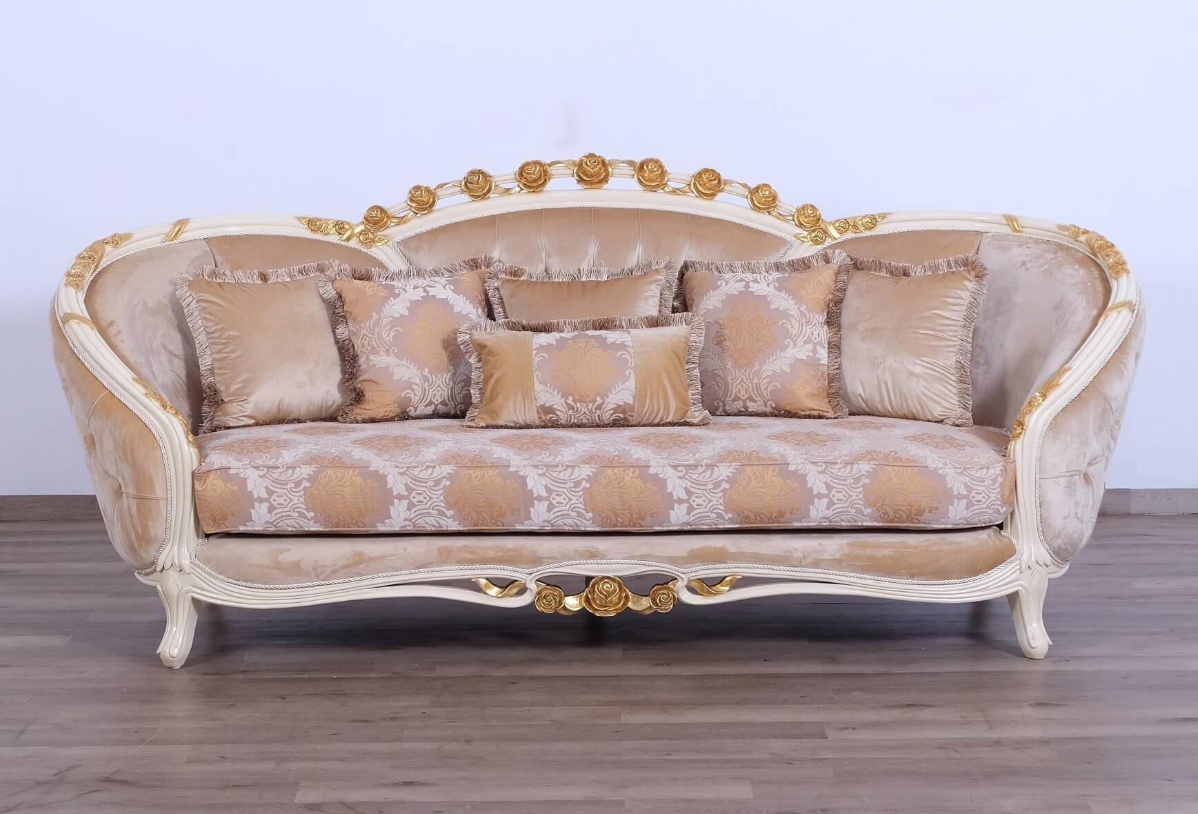 

    
45010-Set-3 Luxury Beige & Gold Wood Trim VALENTINE Sofa Set 3Pcs EUROPEAN FURNITURE Classic
