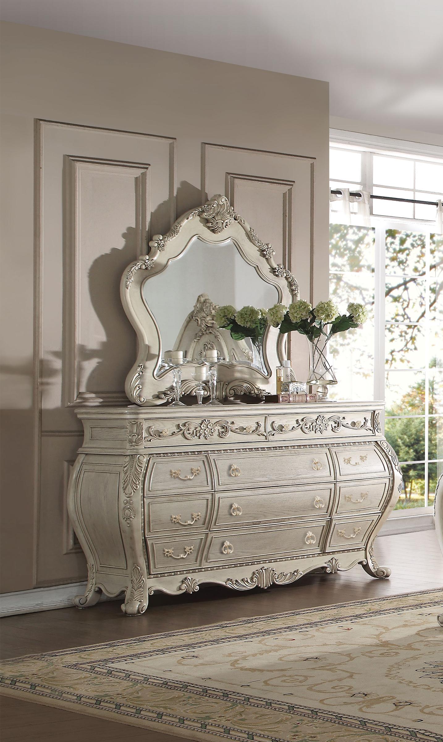 

        
Acme Furniture Ragenardus-27010Q Panel Bedroom Set Antique White/Beige Linen 0840412073649
