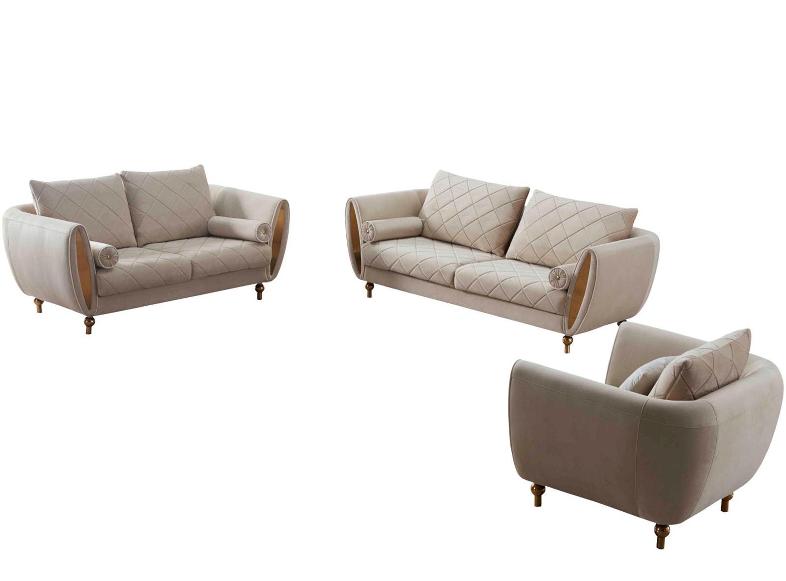 

    
Luxury Beige Velvet SIPARIO VITA Sofa Set 3P EF-22562 EUROPEAN FURNITURE Modern
