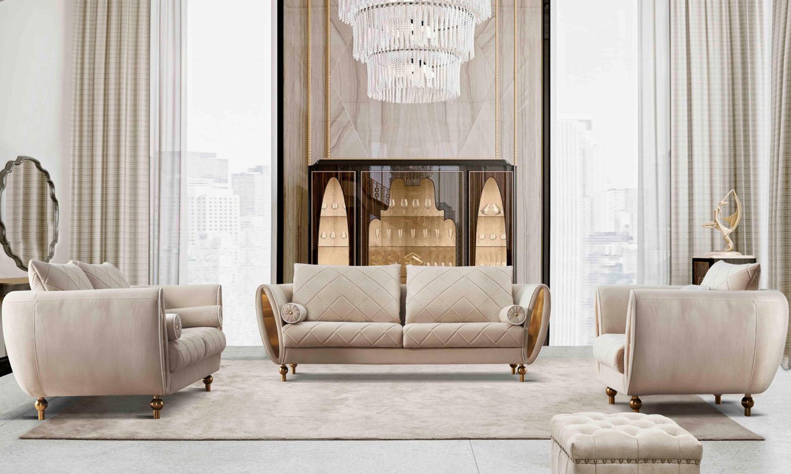 

    
Luxury Beige Velvet SIPARIO VITA Sofa Set 3P EF-22562 EUROPEAN FURNITURE Modern

