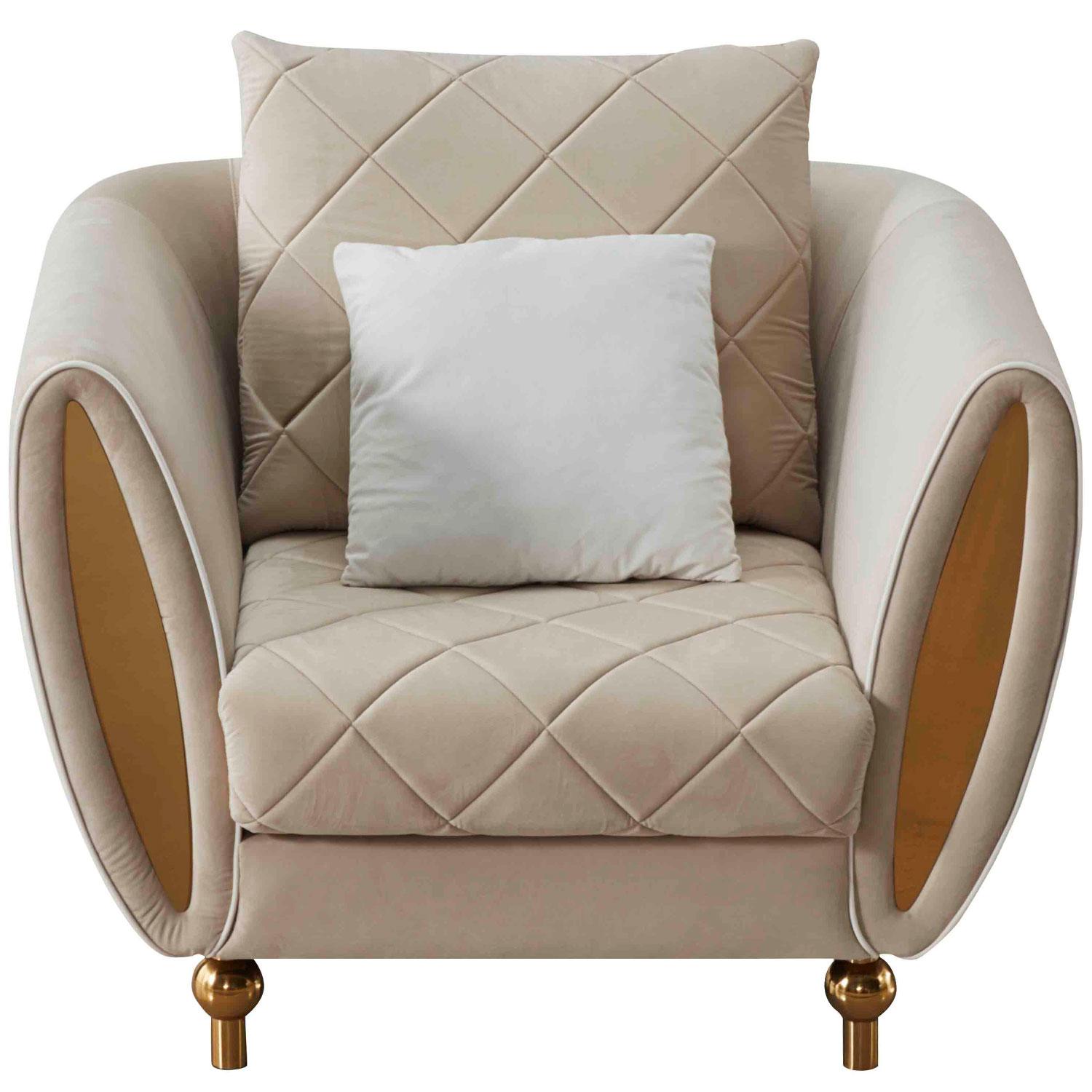

    
 Order  Luxury Beige Velvet SIPARIO VITA Sofa Set 3P EF-22562 EUROPEAN FURNITURE Modern
