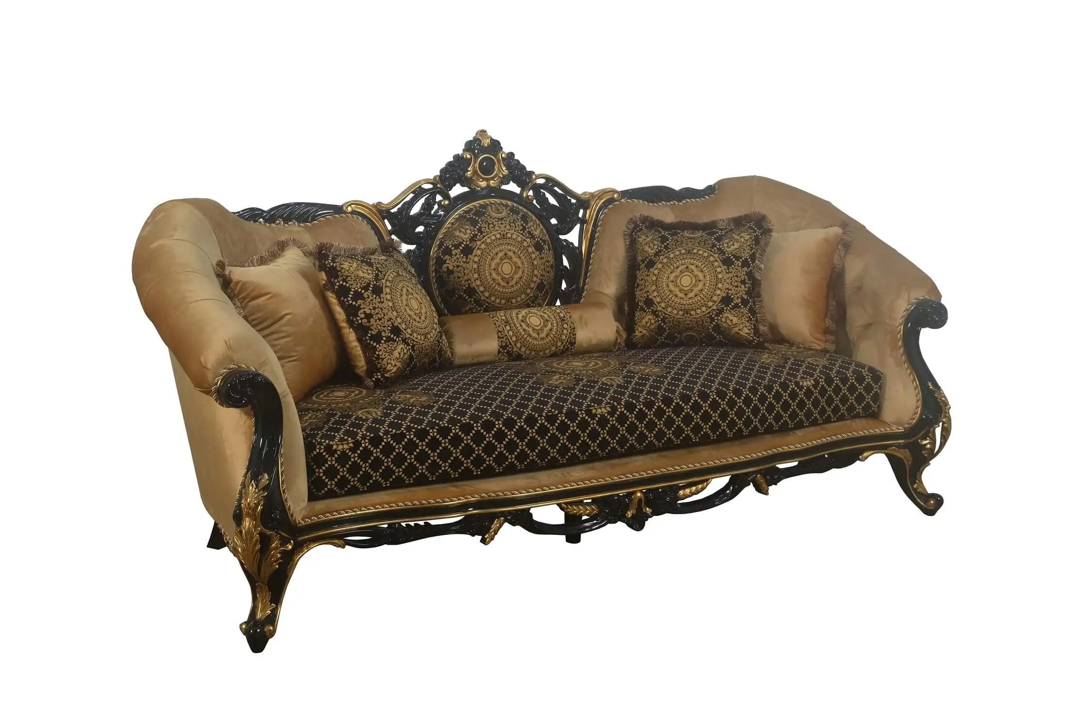 

    
Luxury Black & Gold Damask ROSELLA Sofa Set 2Pcs EUROPEAN FURNITURE Classic
