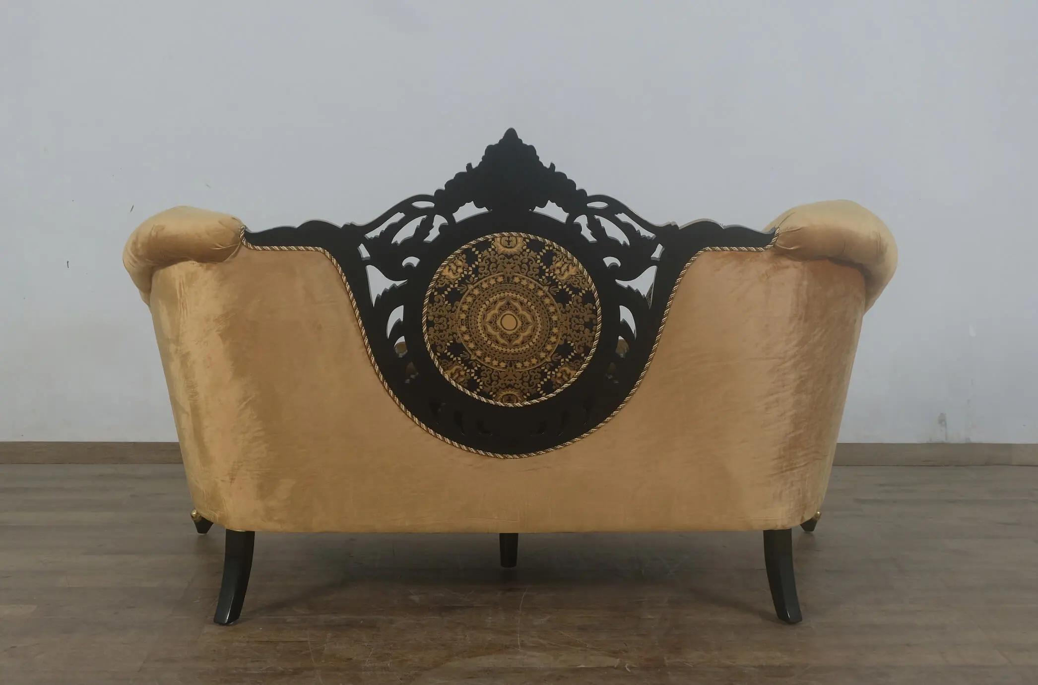 

    
 Order  Luxury Black & Gold Damask ROSELLA Sofa Set 2Pcs EUROPEAN FURNITURE Classic
