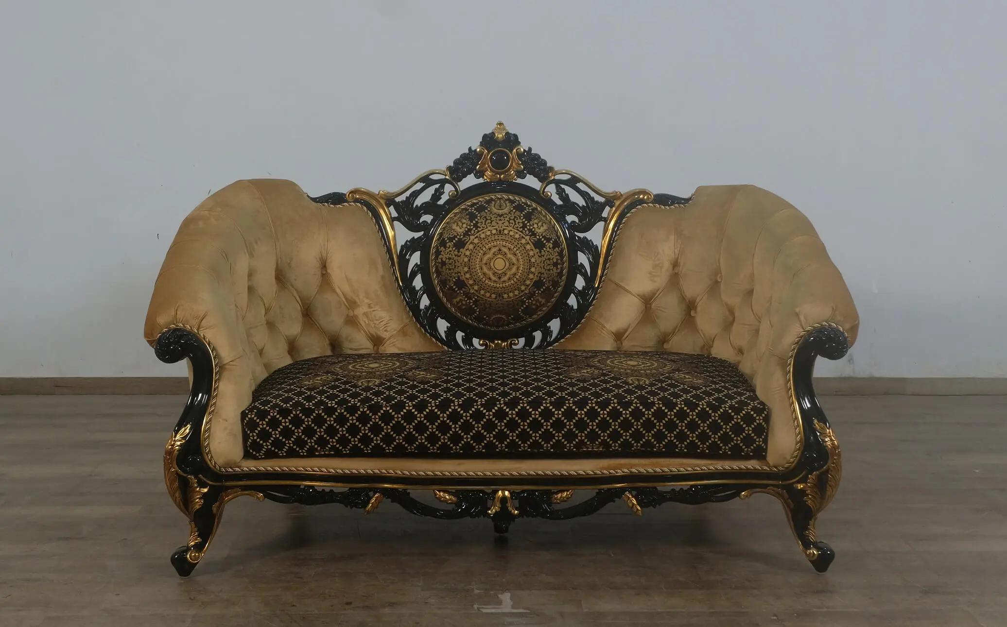 

                    
Buy Luxury Black & Gold Damask ROSELLA Sofa Set 2Pcs EUROPEAN FURNITURE Classic
