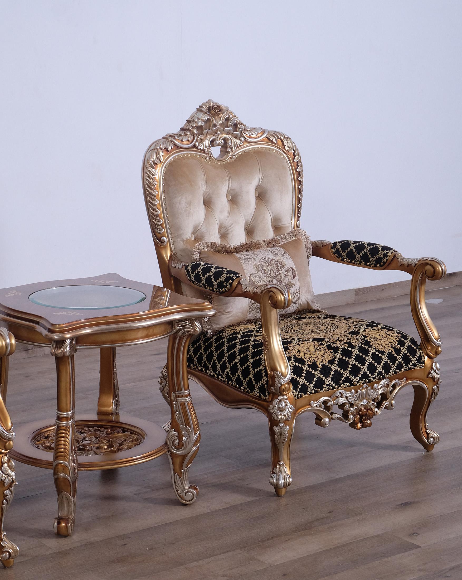 

    
35552-C Luxury Black & Gold Wood Trim SAINT GERMAIN II Chair EUROPEAN FURNITURE Classic
