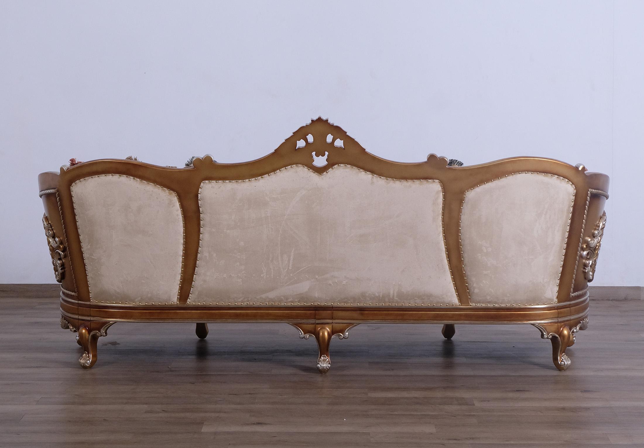 

    
 Shop  Luxury Black & Gold Wood Trim SAINT GERMAIN II Sofa Set 4Pcs EUROPEAN FURNITURE
