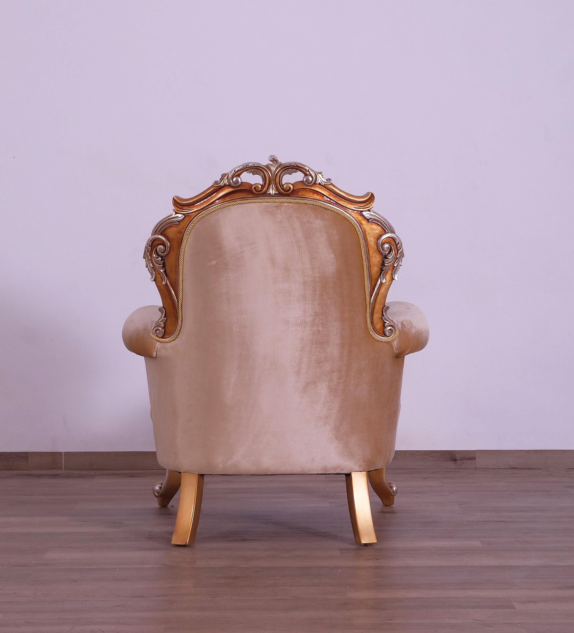 

    
EUROPEAN FURNITURE TIZIANO II Arm Chair Antique/Silver/Gold/Black 38996-C
