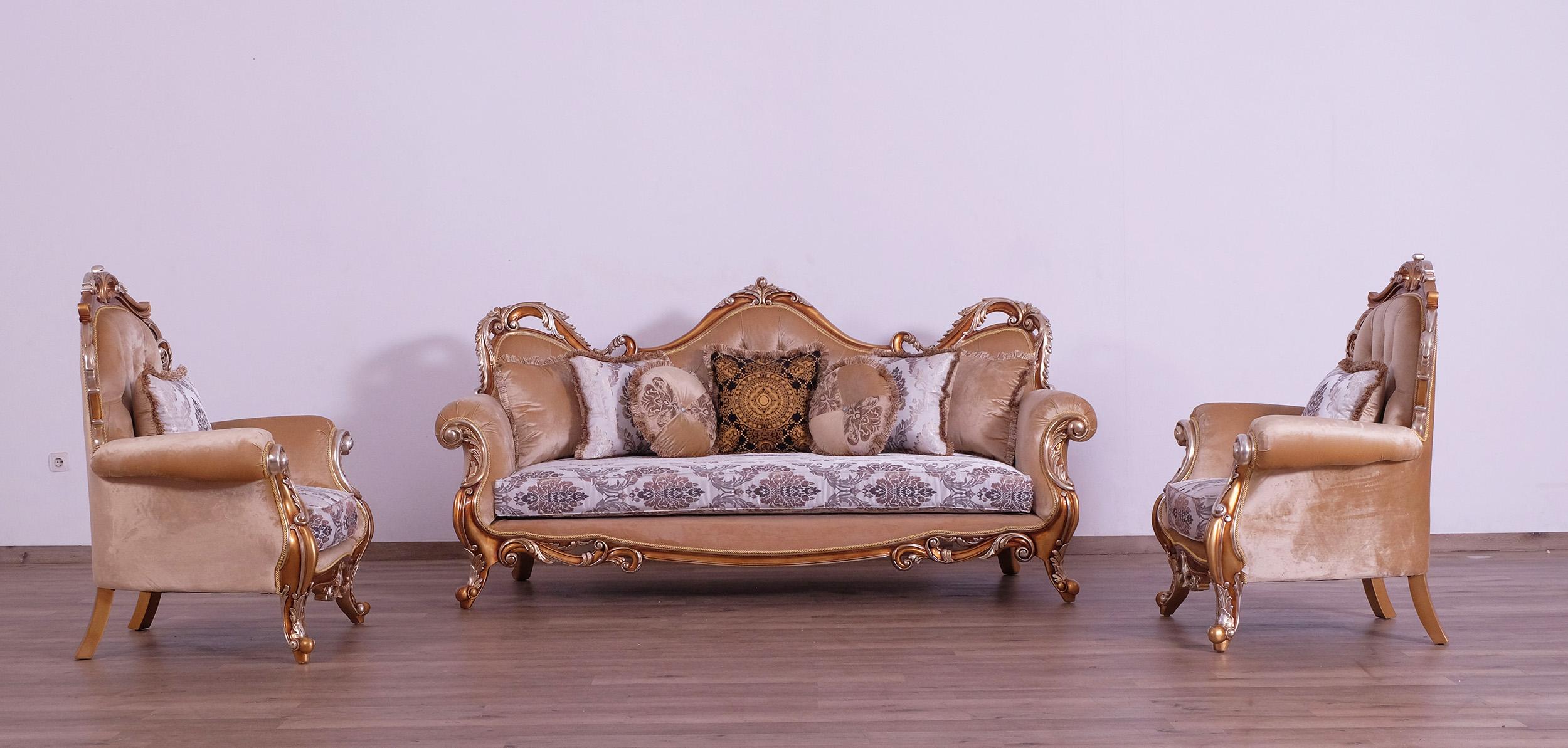 

    
 Photo  Luxury Black & Gold Wood Trim TIZIANO II Sofa EUROPEAN FURNITURE Traditional
