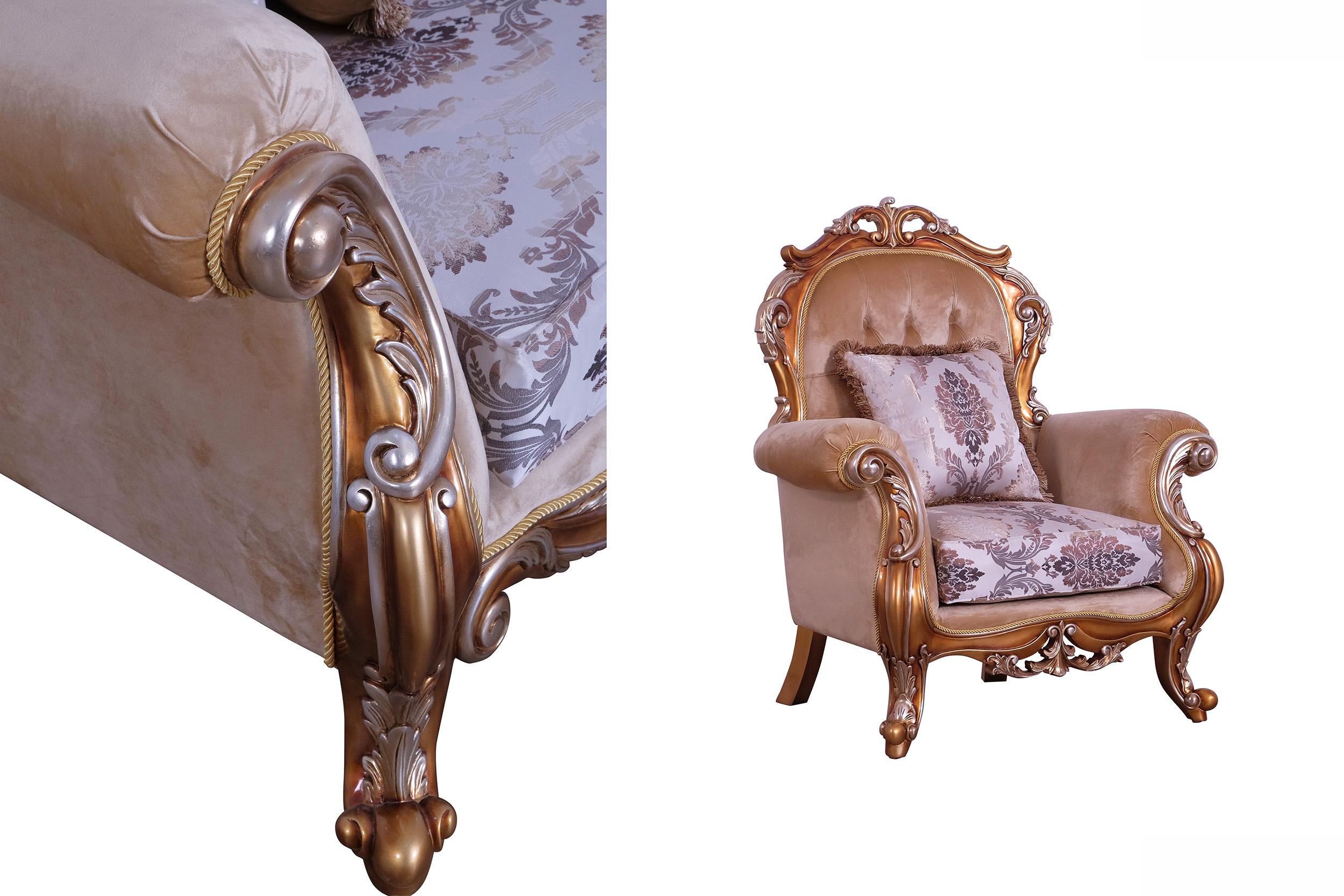 

    
 Shop  Luxury Black & Gold Wood Trim TIZIANO II Sofa Set 3 Pcs EUROPEAN FURNITURE Classic
