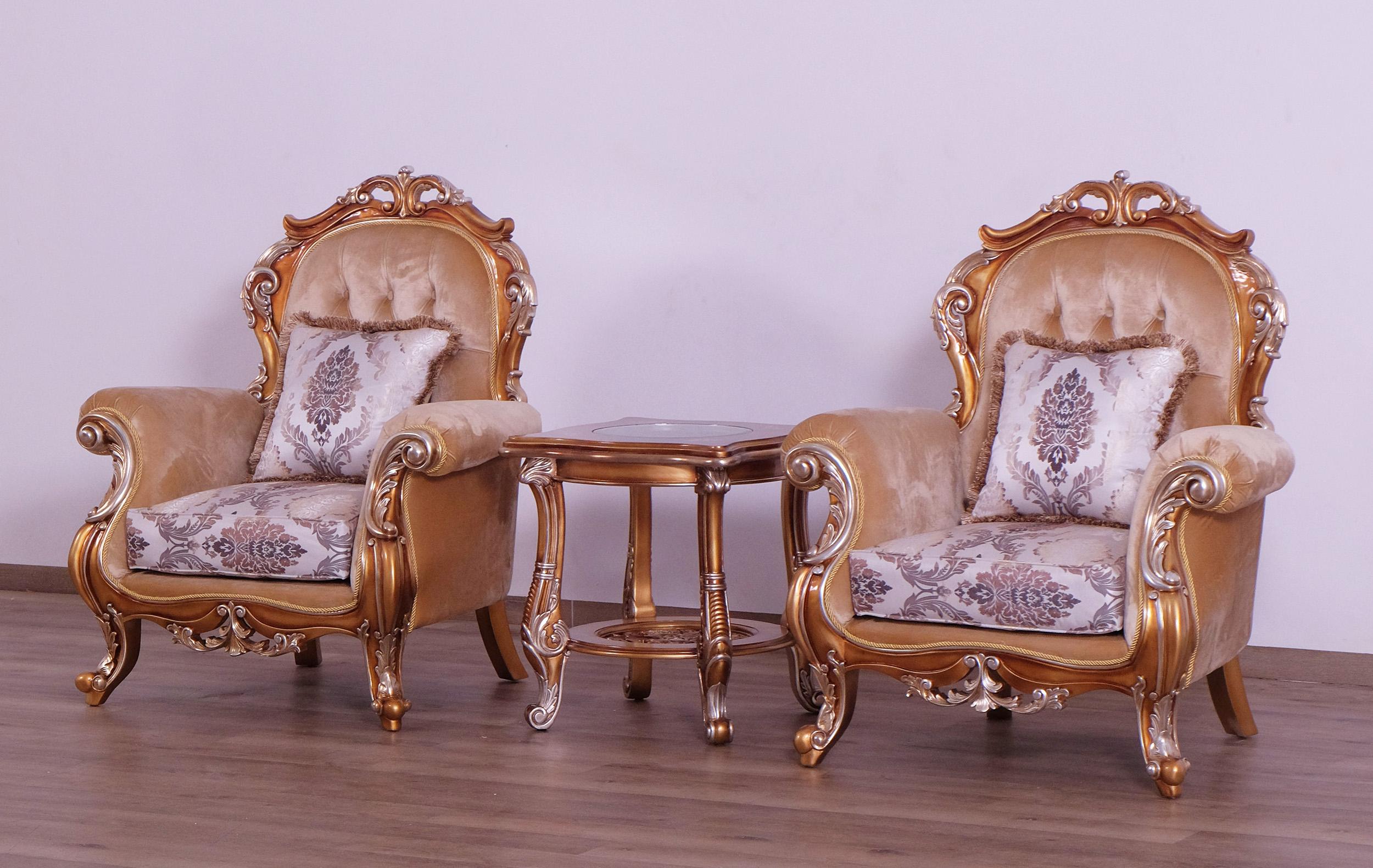 

        
EUROPEAN FURNITURE TIZIANO II Sofa Set Antique/Silver/Gold/Black Fabric 663701291704

