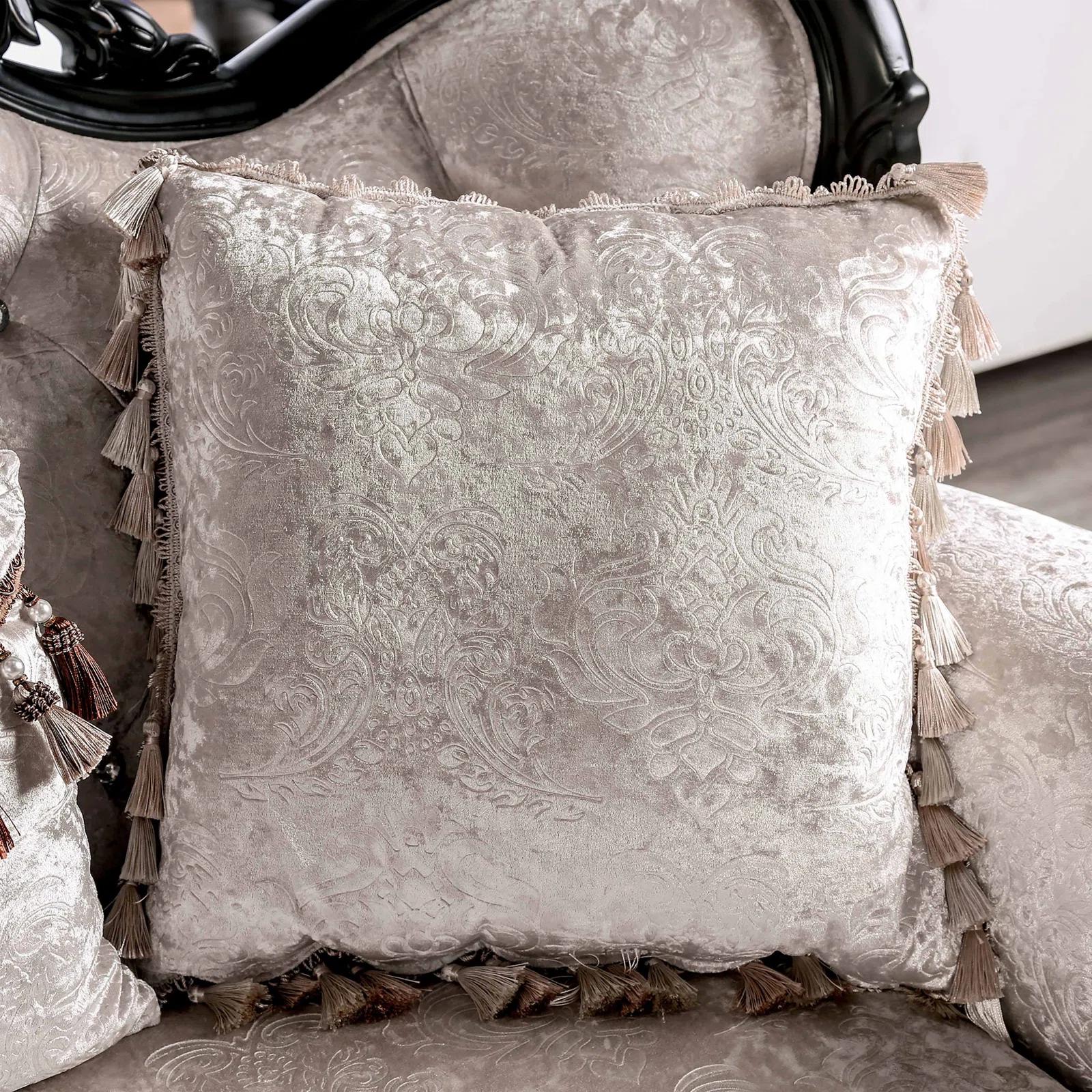 

    
 Order  Black/Off-White Fabric Diamond Tufted Sofa ACAPULCO FM90005TP-SF FoA Traditional
