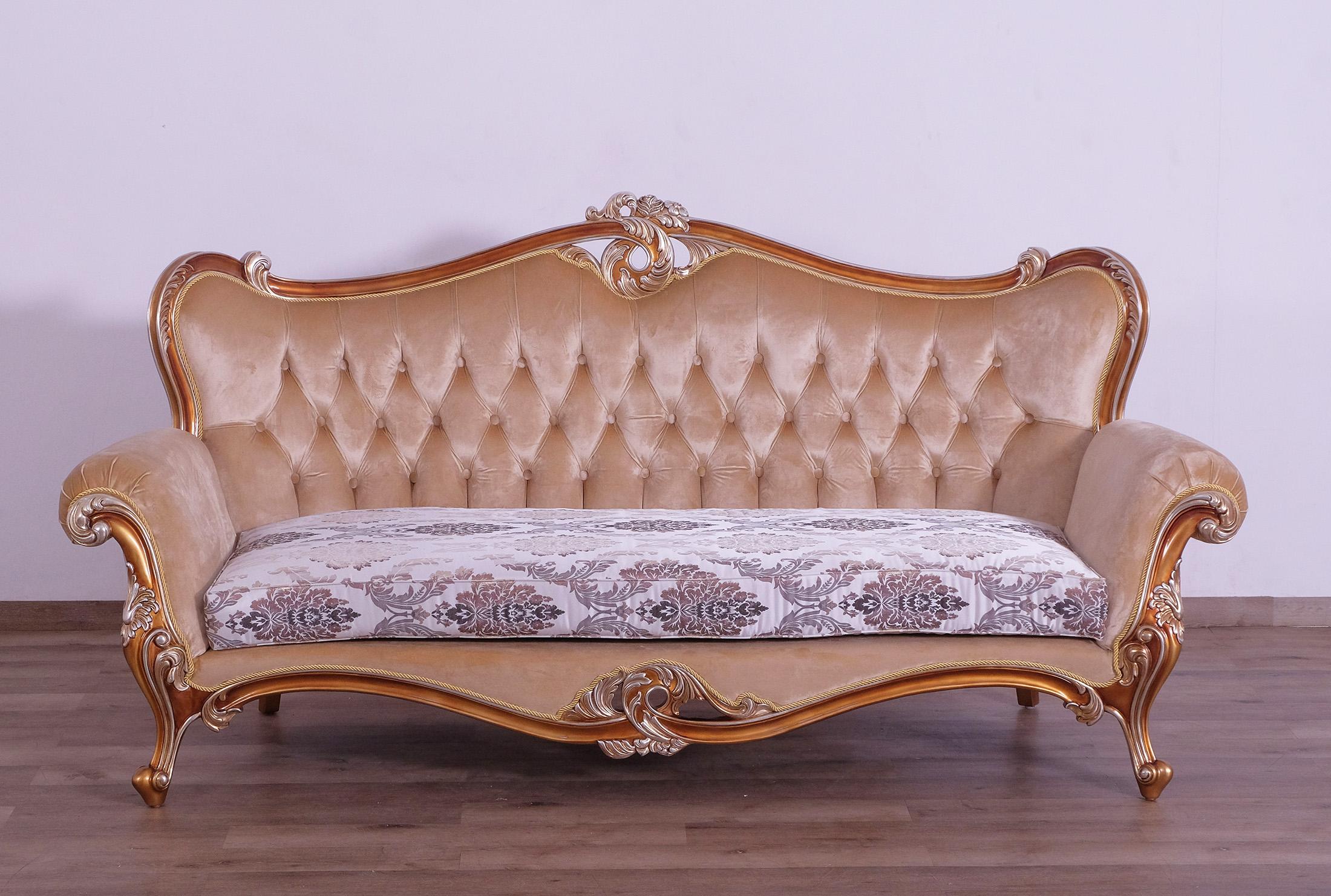 

    
Luxury Black & Sand Wood Trim AUGUSTUS II Sofa EUROPEAN FURNITURE Traditional
