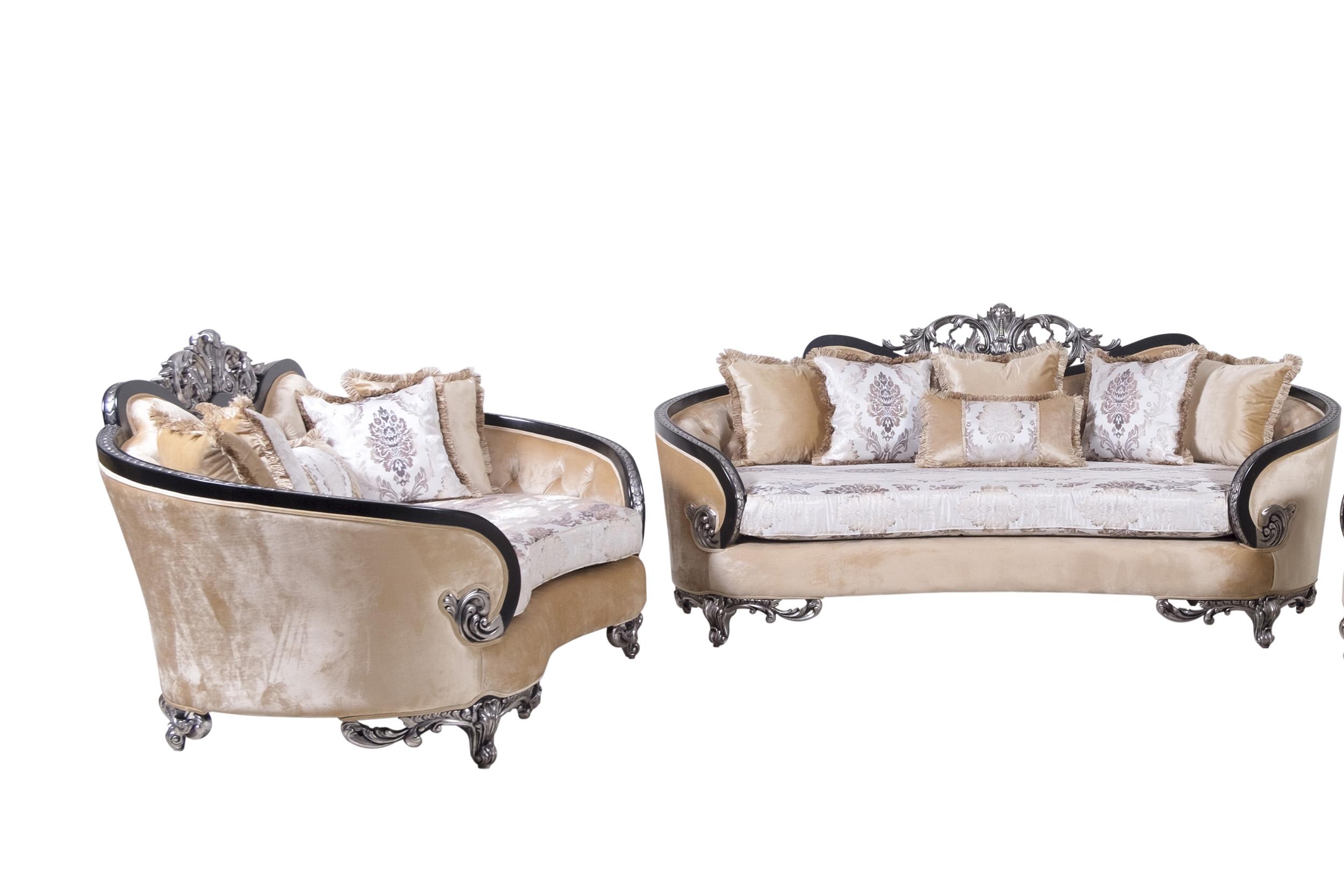 

    
35022-S Luxury Black & Silver Wood Trim ROSABELLA Sofa EUROPEAN FURNITURE Traditional
