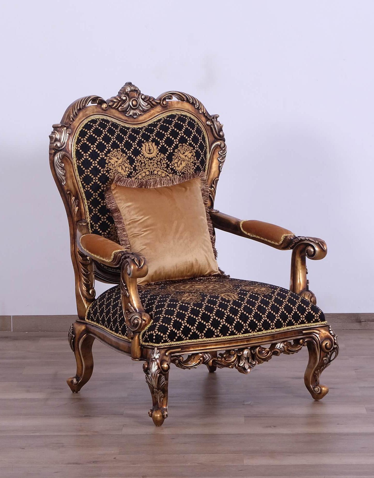 

    
 Photo  Luxury Black w/Gold & Parisian Bronze ROSELLA Sofa Set 4 Pcs EUROPEAN FURNITURE
