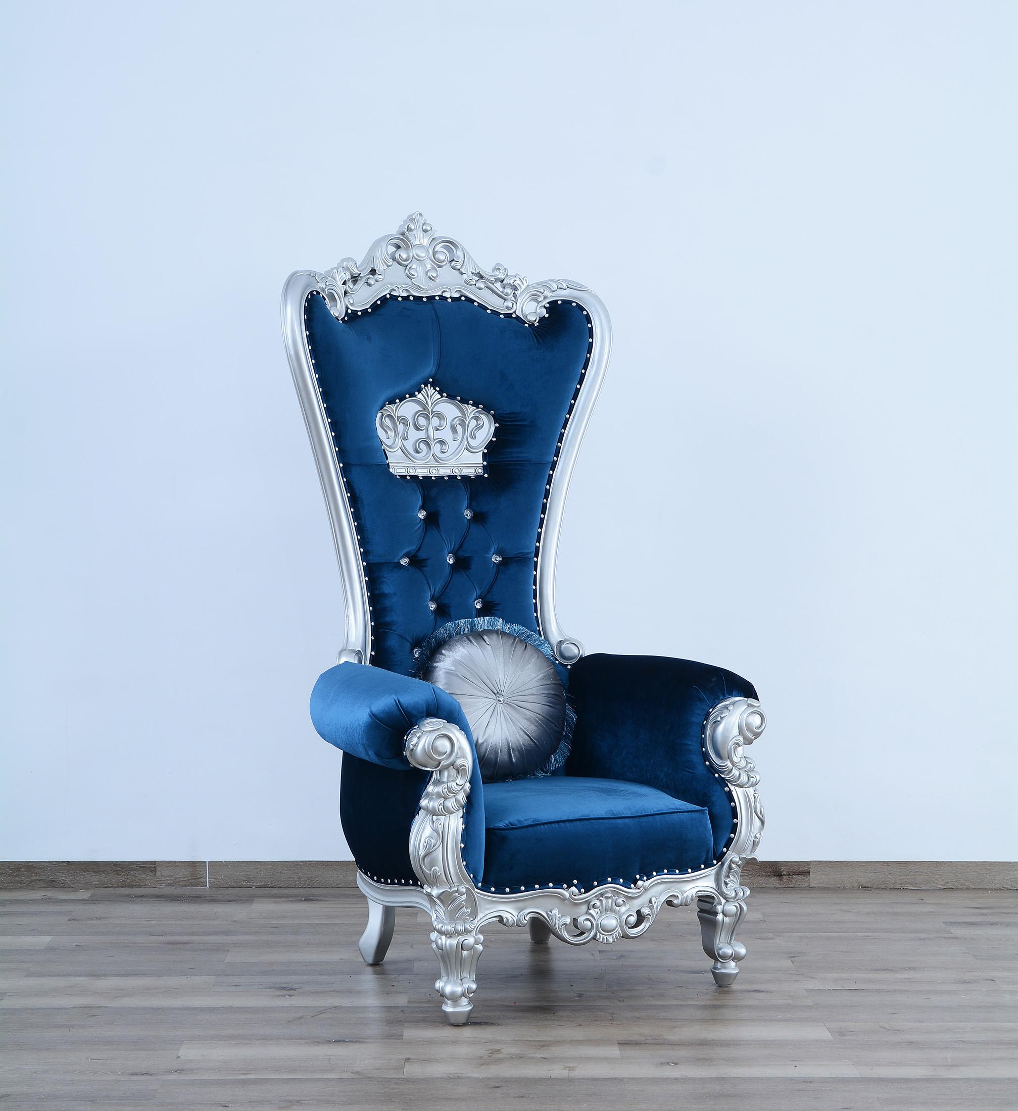 Luxurious Royal Pastel Blue Accent Chair from our Venetian modern c