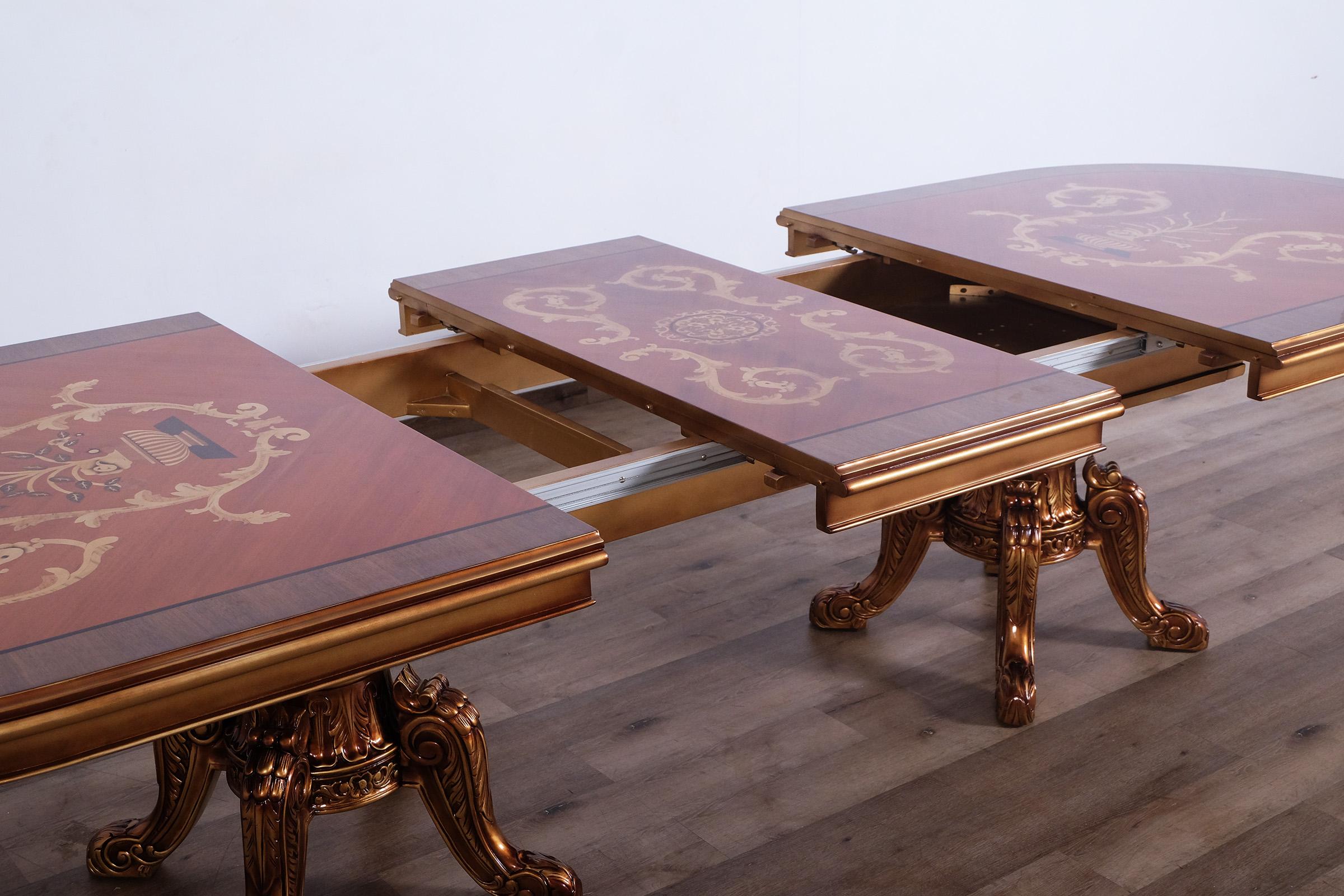 

    
 Order  Luxury Bronze & Red Gold MAGGIOLINI Dining Table Set 11Pcs EUROPEAN FURNITURE
