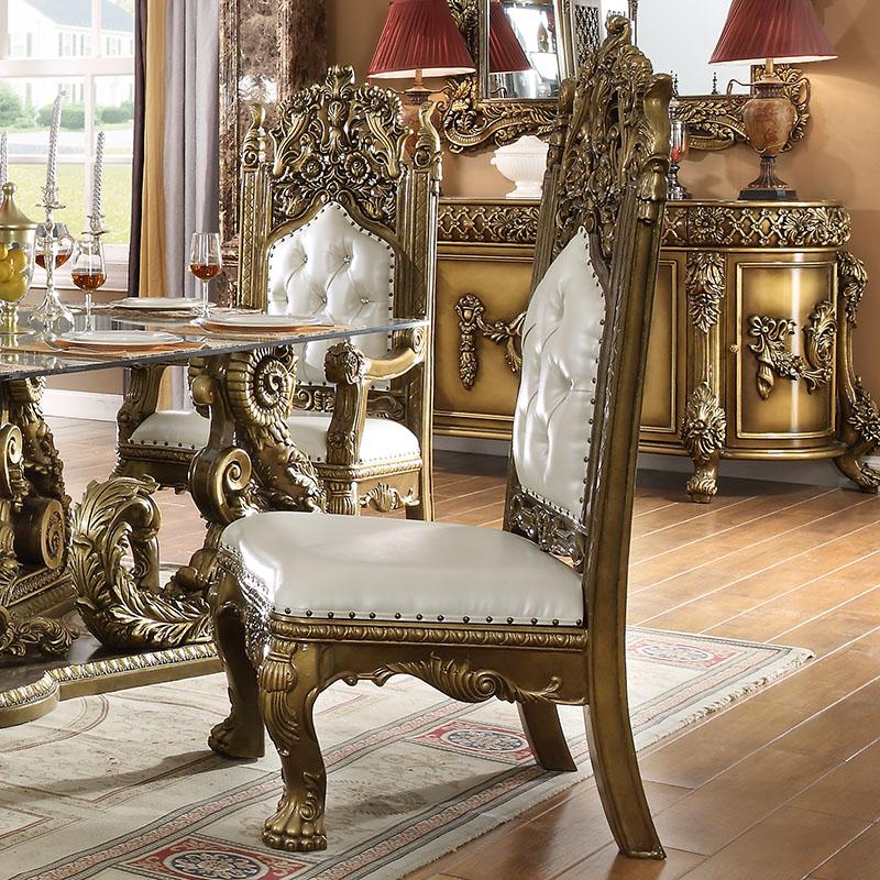 

    
Homey Design Furniture HD-1802 Dining Side Chair Metallic/White/Brown/Bronze HD-SC1802-Set-2
