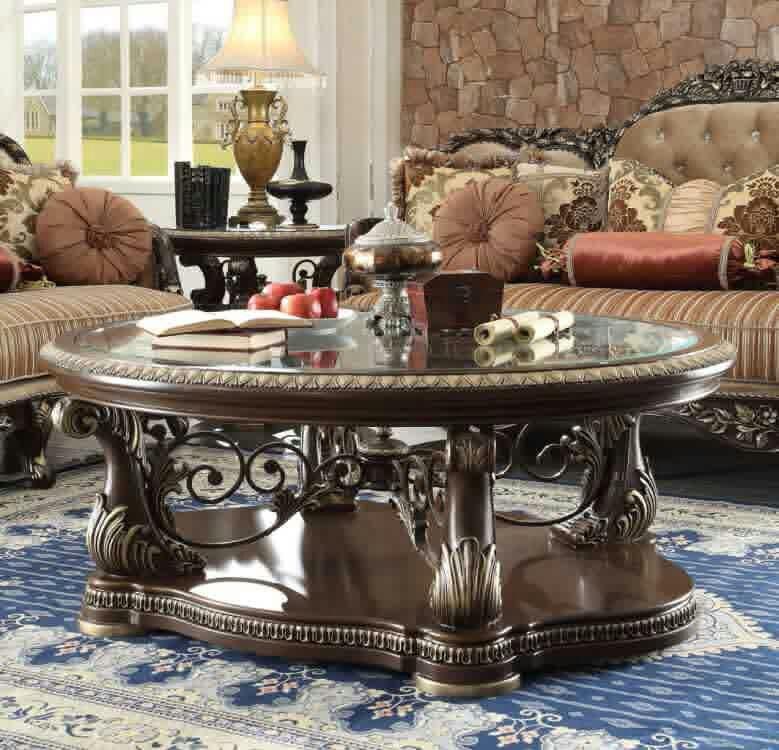 

    
Brown Cherry Coffee Table Carved Wood Traditional Homey Design HD-8013
