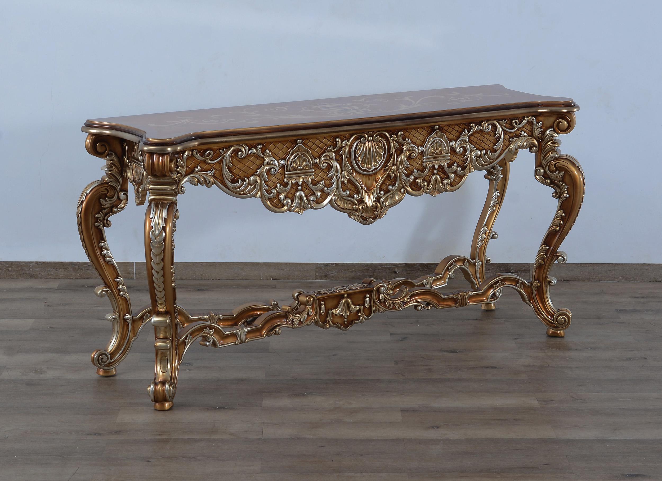 

        
EUROPEAN FURNITURE St Germain Console Table Antique/Silver/Gold/Brown  663701289930
