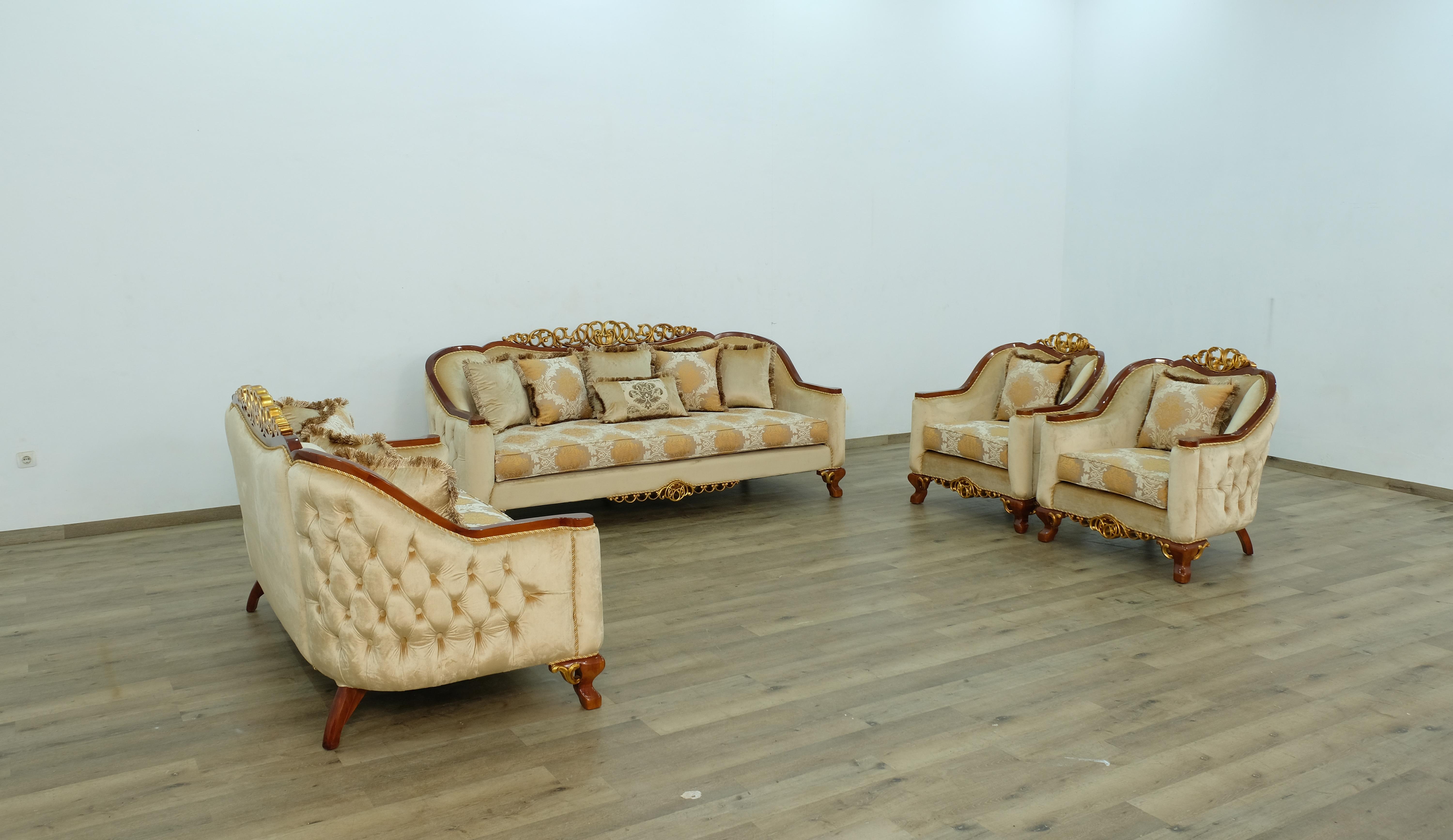 

    
 Shop  Luxury Brown & Gold Wood Trim ANGELICA II Chair Set 2 Pcs EUROPEAN FURNITURE Classic
