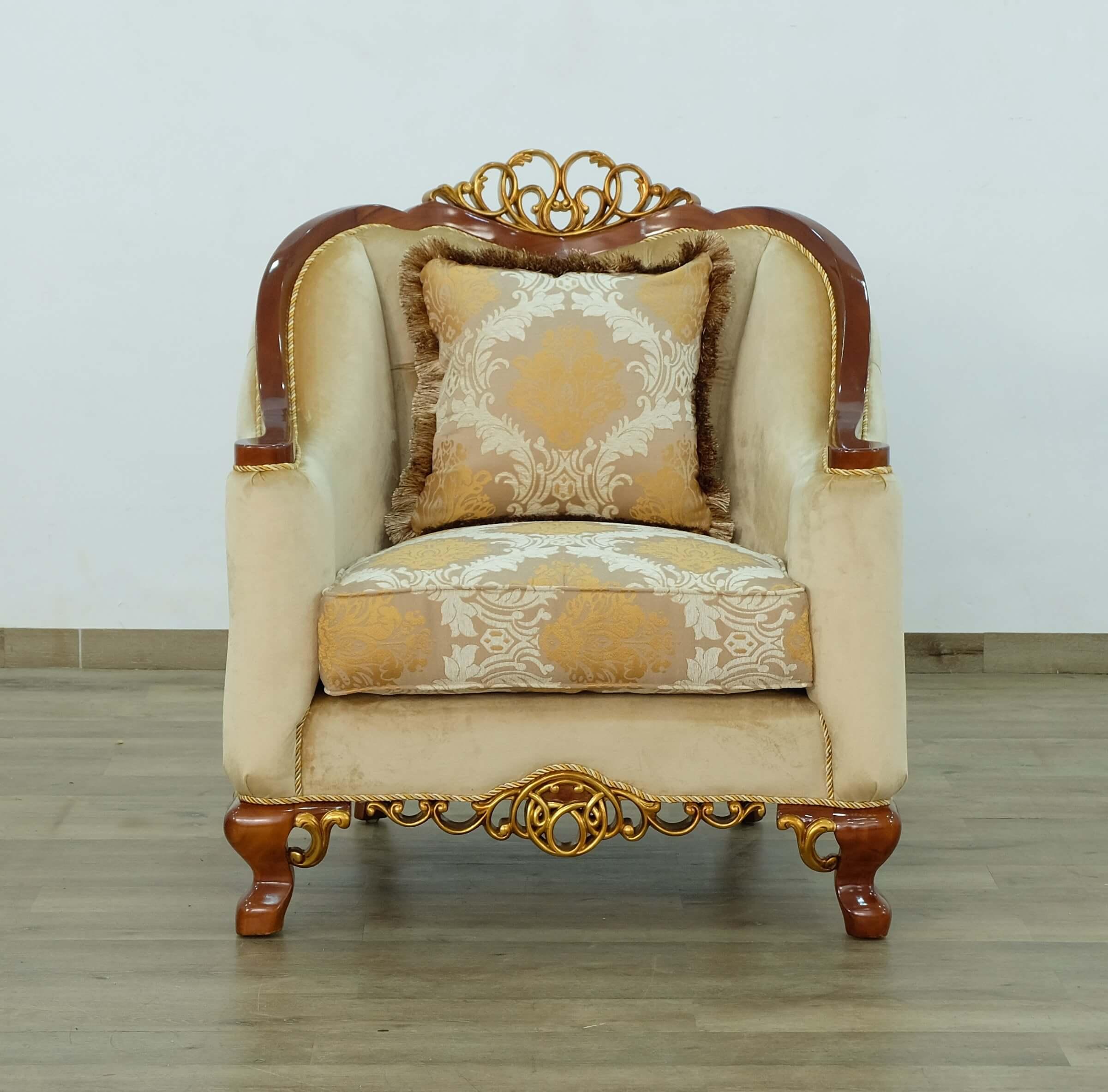

    
45354-Set-3 Luxury Brown & Gold Wood Trim ANGELICA II Sofa Set 3Pcs EUROPEAN FURNITURE Classic
