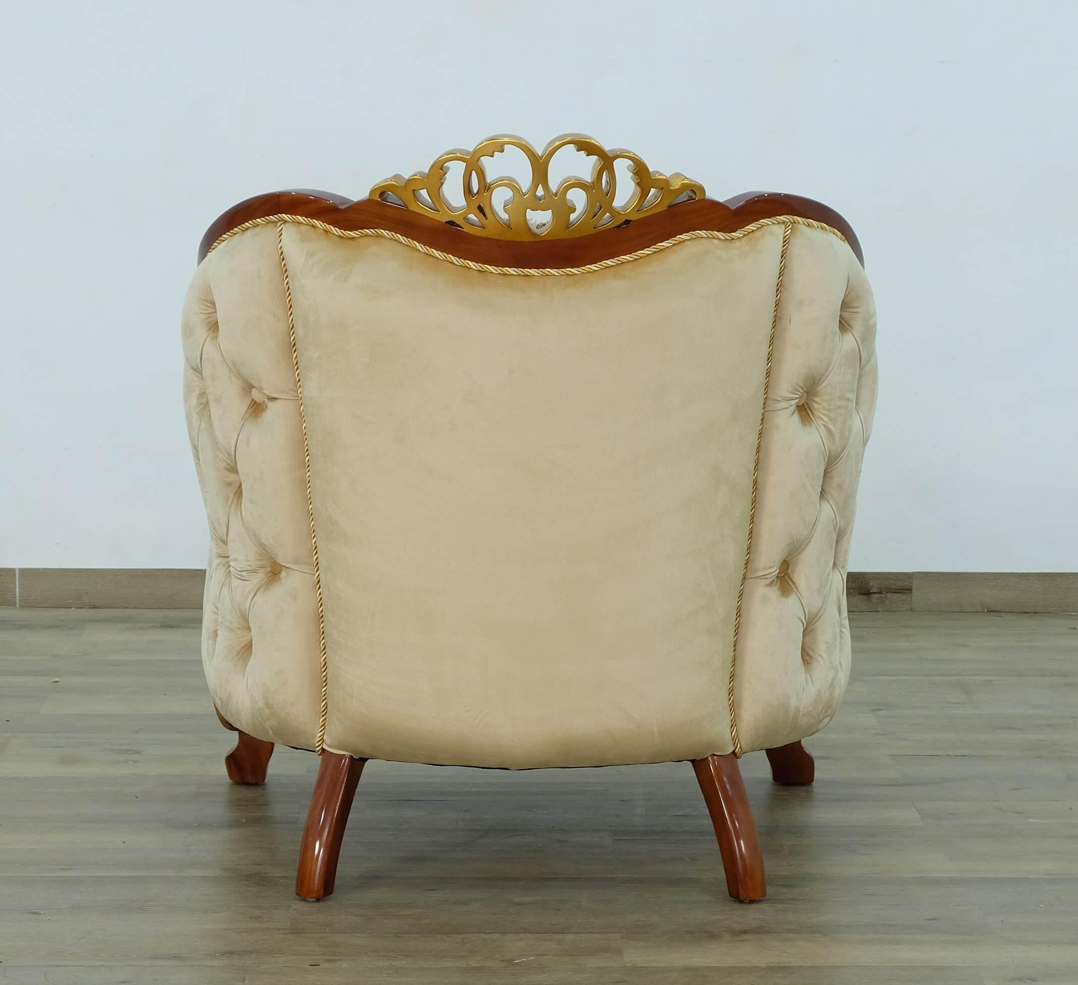 

    
 Photo  Luxury Brown & Gold Wood Trim ANGELICA II Sofa Set 3Pcs EUROPEAN FURNITURE Classic
