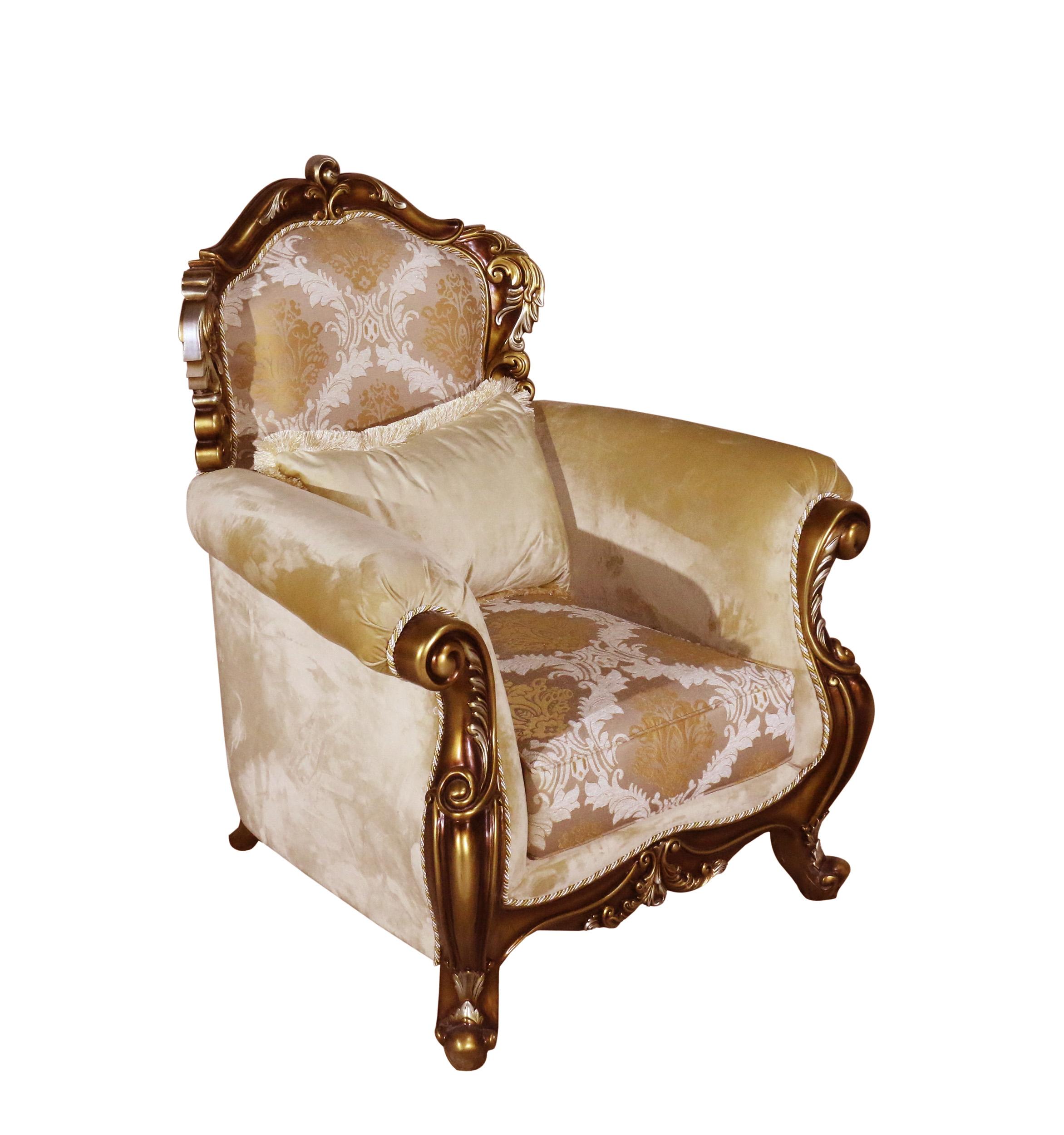 

    
EUROPEAN FURNITURE TIZIANO Arm Chair Antique/Silver/Gold/Brown 38994-C
