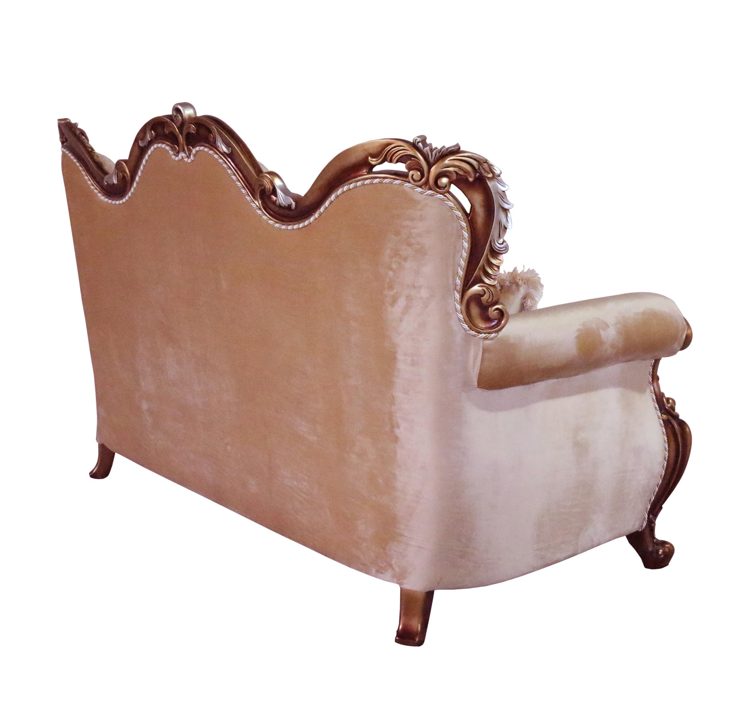 

    
 Order  Luxury Brown & Gold Wood Trim TIZIANO Sofa Set 2Pcs EUROPEAN FURNITURE Traditional
